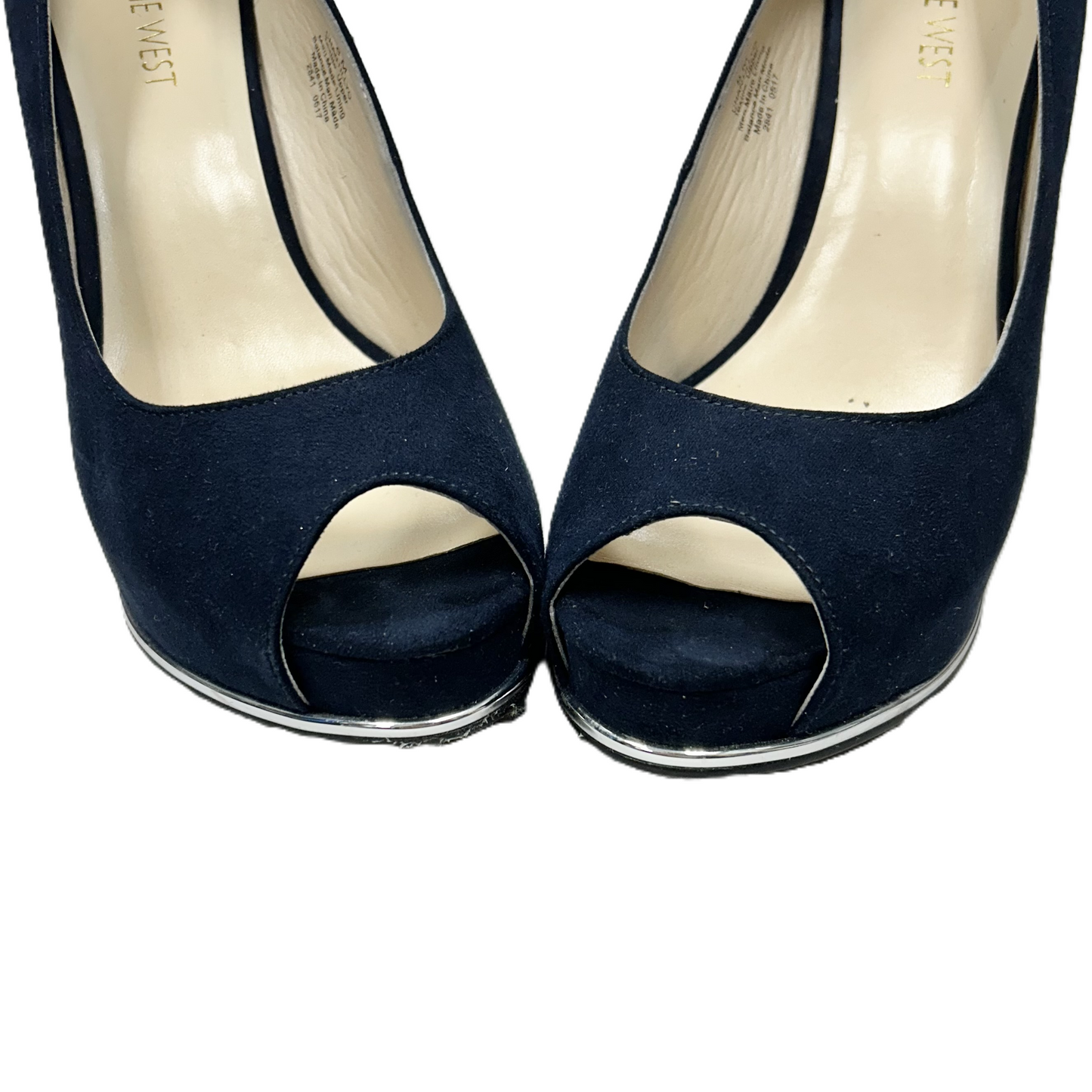 Shoes Heels Platform By Nine West In Navy, Size: 8