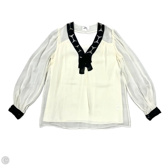 Blouse Designer By Milly In Black & Cream, Size: Xs