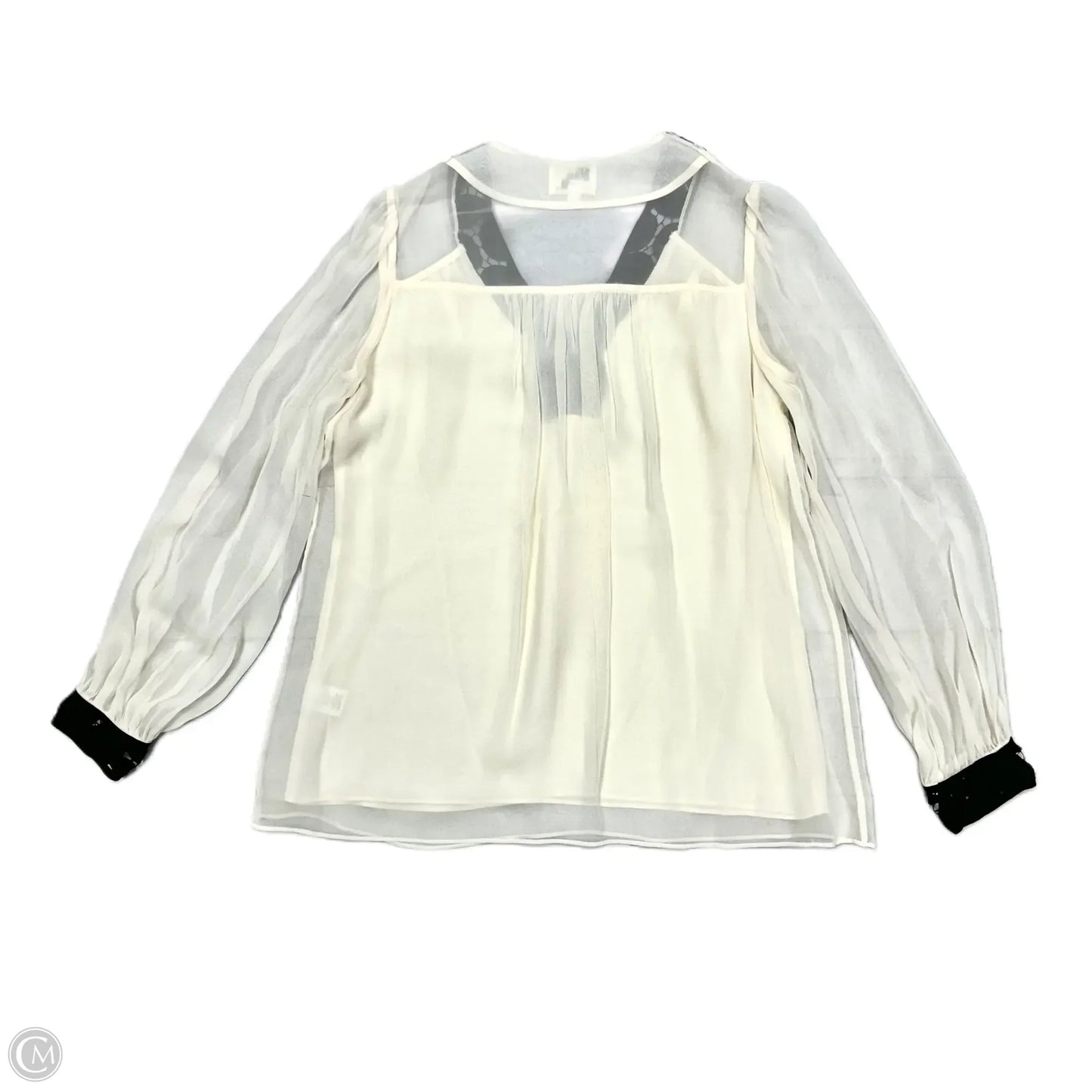 Blouse Designer By Milly In Black & Cream, Size: Xs