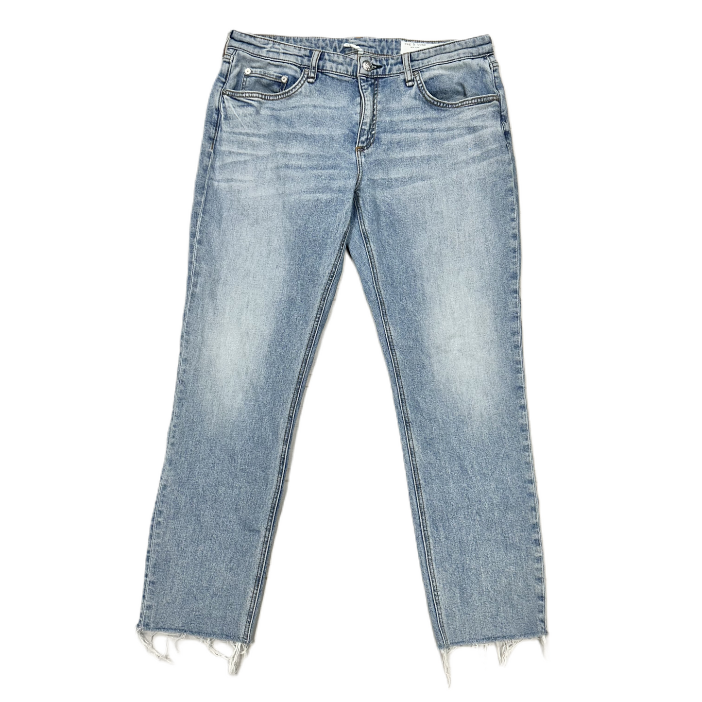 Jeans Boyfriend By Rag And Bone In Blue Denim, Size: 12