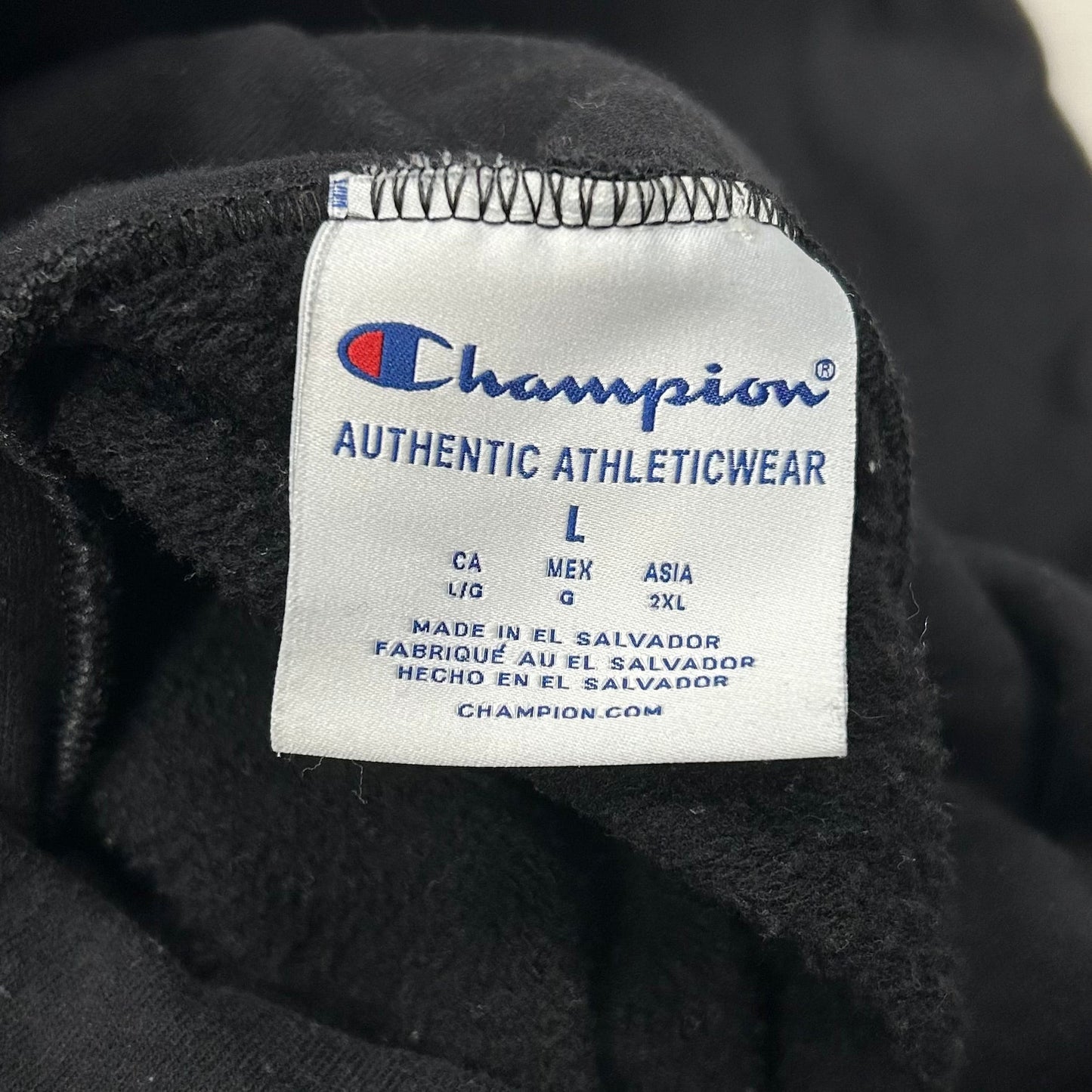 Athletic Sweatshirt Hoodie By Champion In Black, Size: L