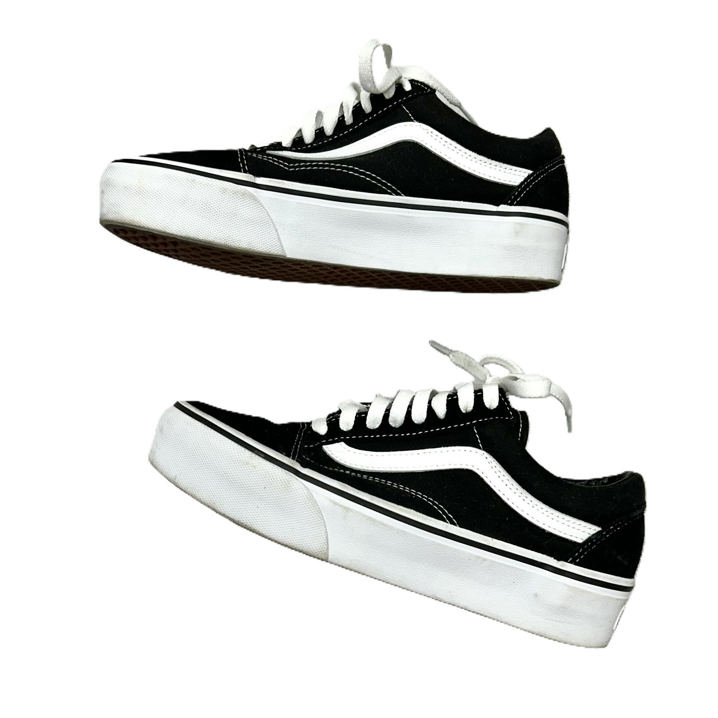 Shoes Sneakers Platform By Vans In Black & White, Size: 8