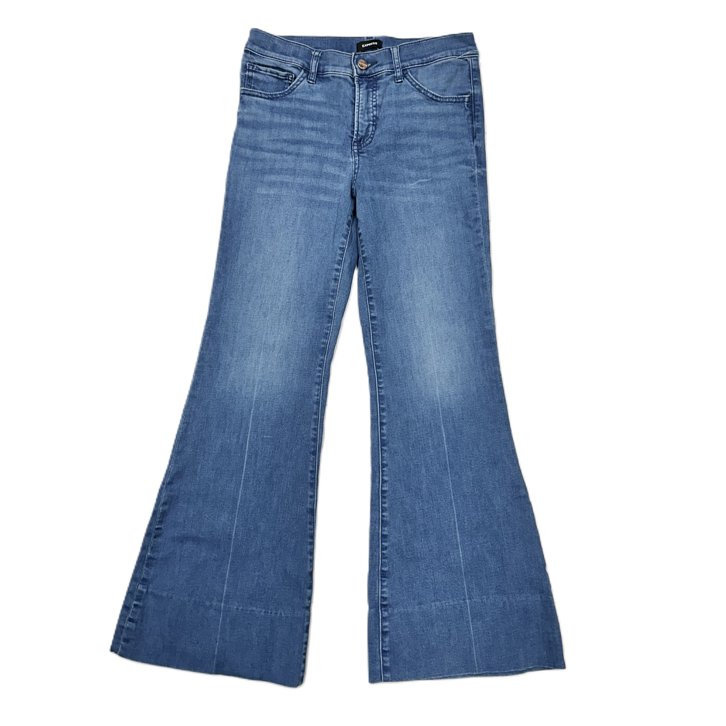 Jeans Flared By Express In Blue Denim, Size: 6