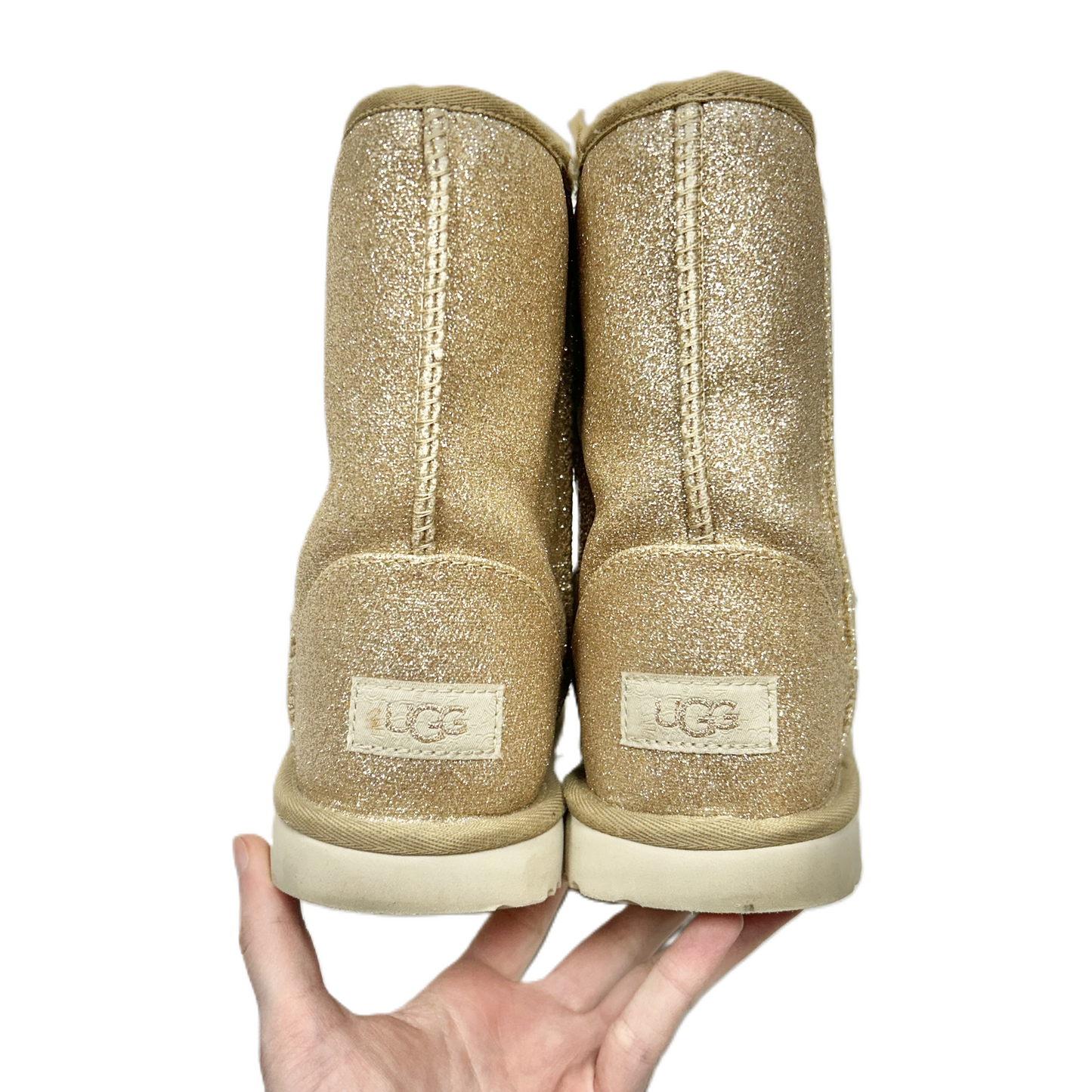 Boots Designer By Ugg In Gold, Size: 6