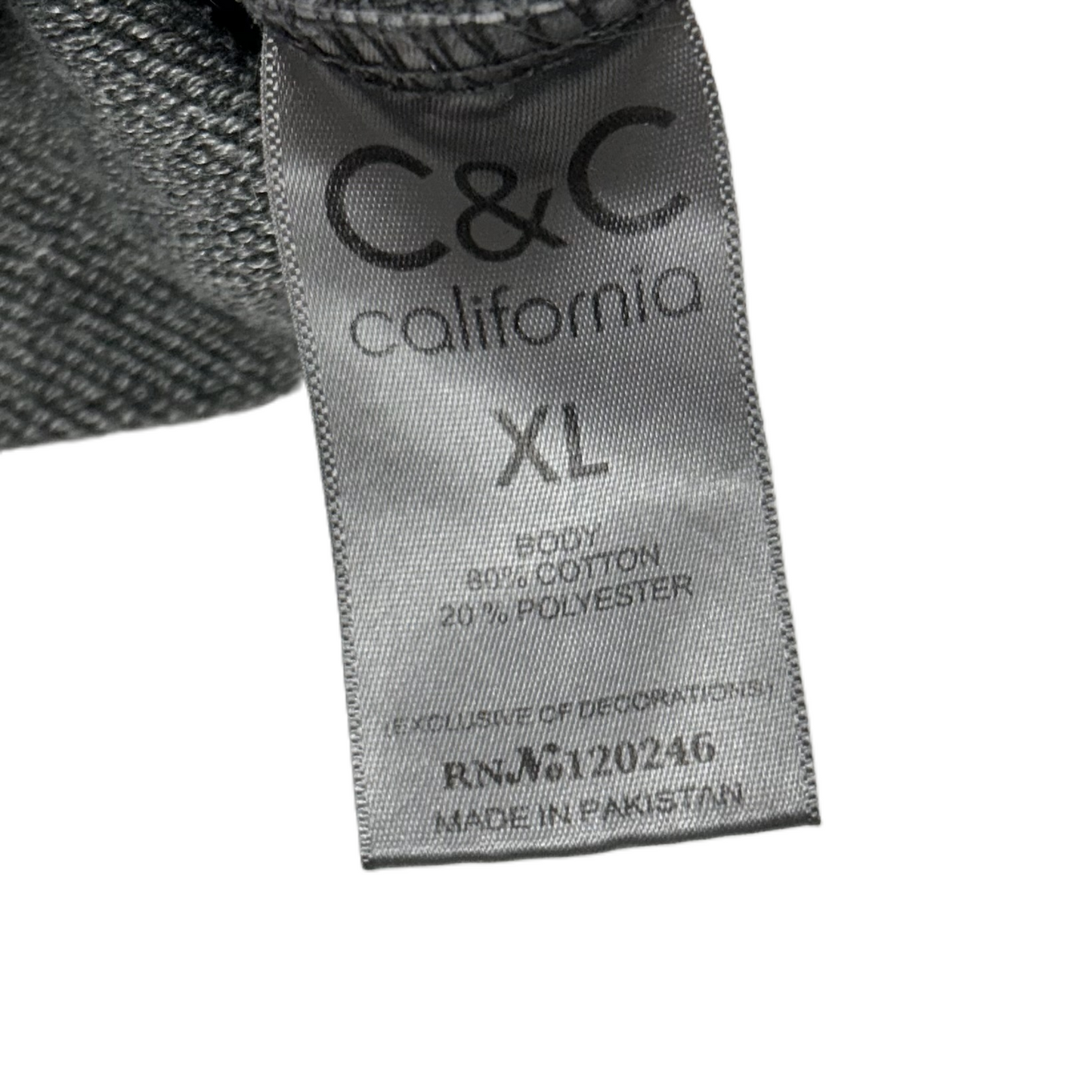 Sweatshirt Hoodie By C And C In Grey, Size: Xl