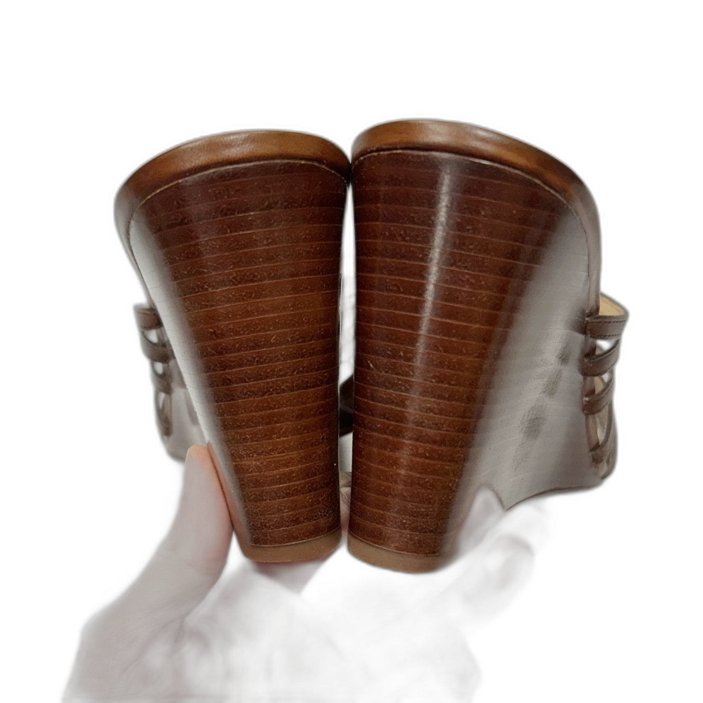 Sandals Heels Wedge By Cole-haan In Brown, Size: 9.5