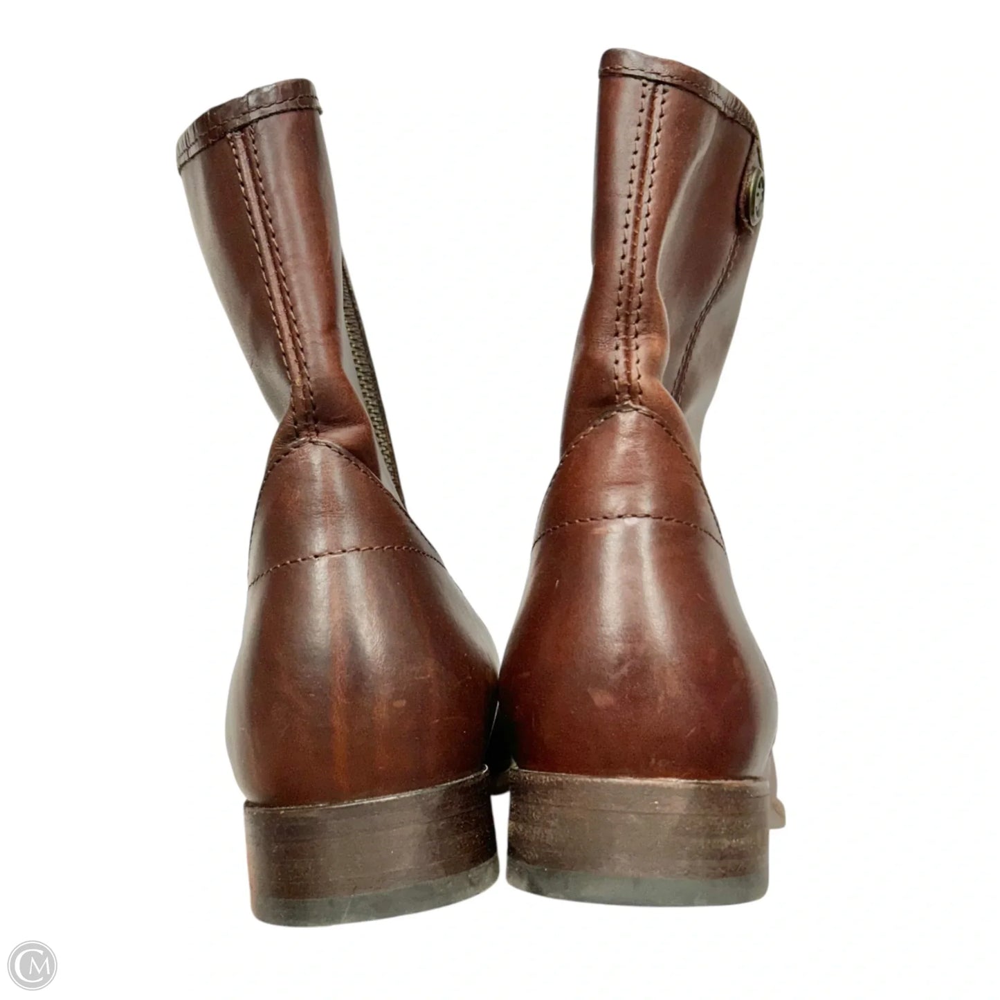 Boots Designer By Frye In Brown, Size: 9.5