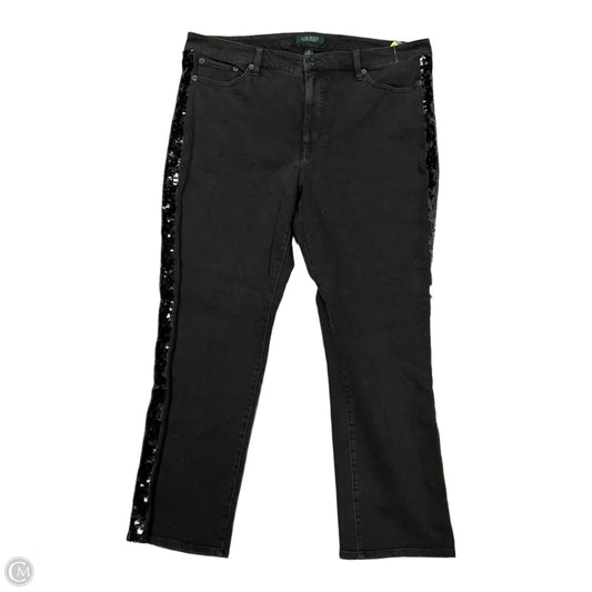 Jeans Skinny By Lauren By Ralph Lauren In Black Denim, Size: 16