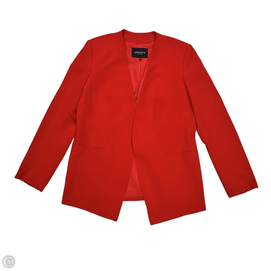 Blazer Designer By Lafayette 148 In Red, Size: M