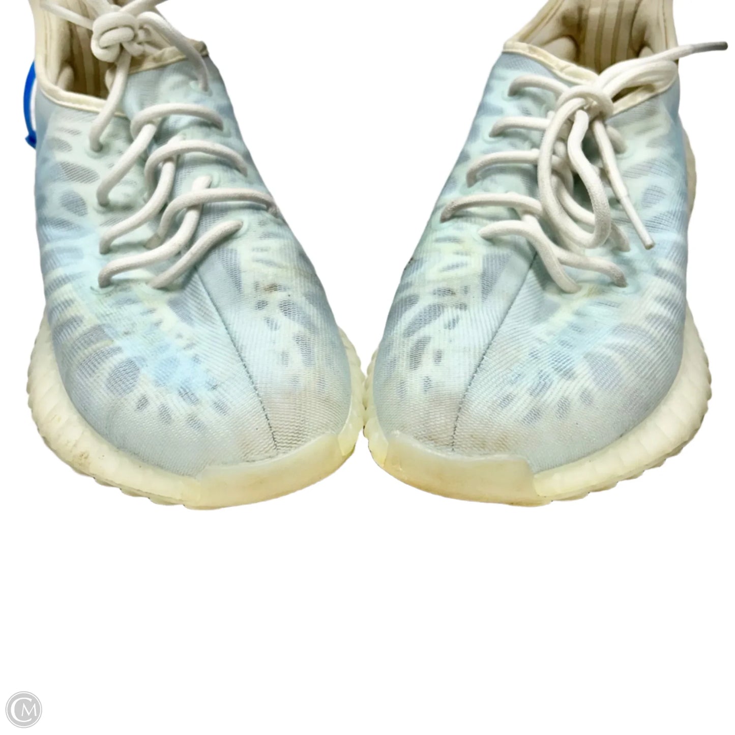 Shoes Luxury Designer By Yeezy In Blue & Cream, Size: 9.5