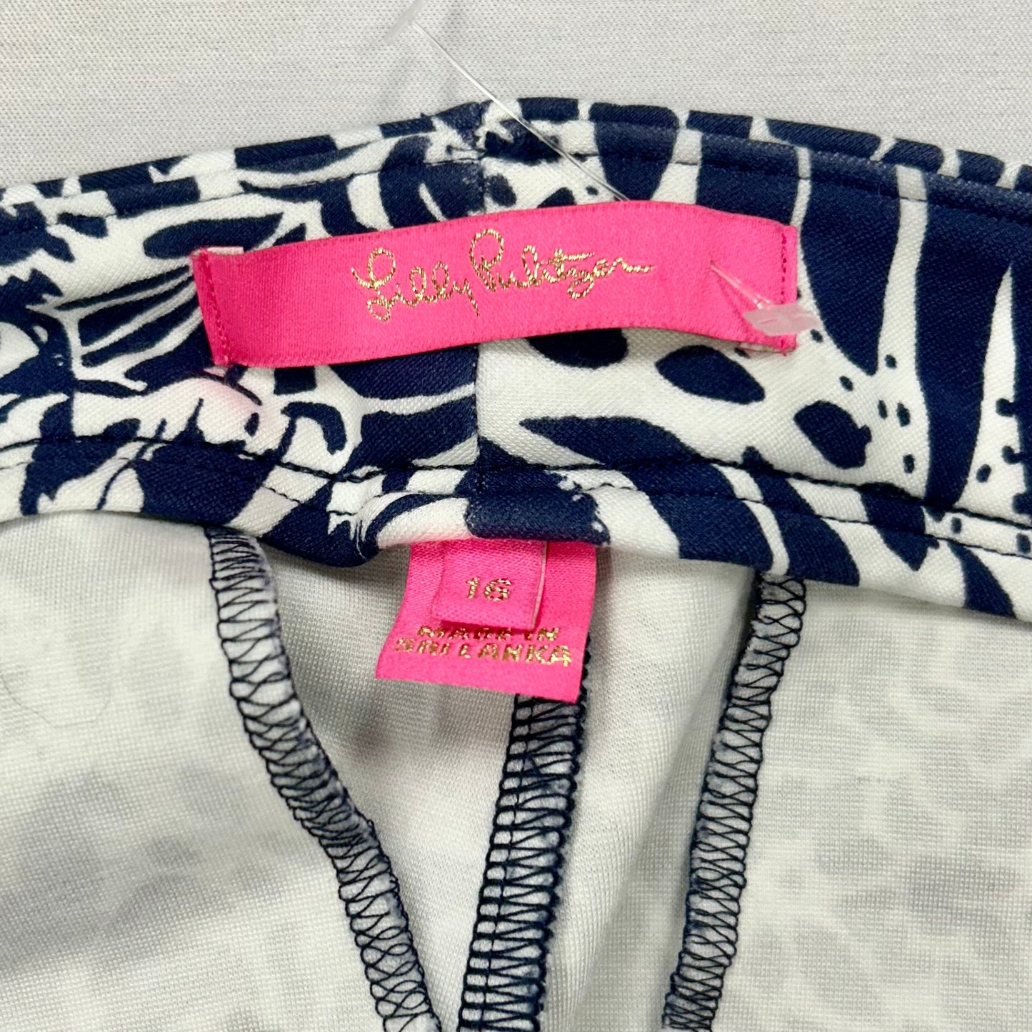 Blue & White Pants Designer By Lilly Pulitzer, Size: 16