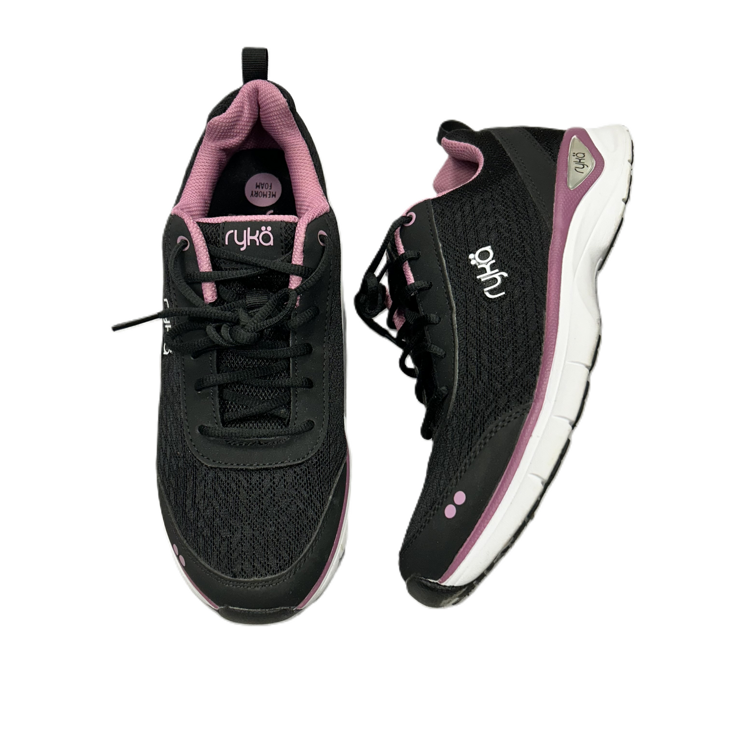 Black & Purple Shoes Athletic By Ryka, Size: 9.5