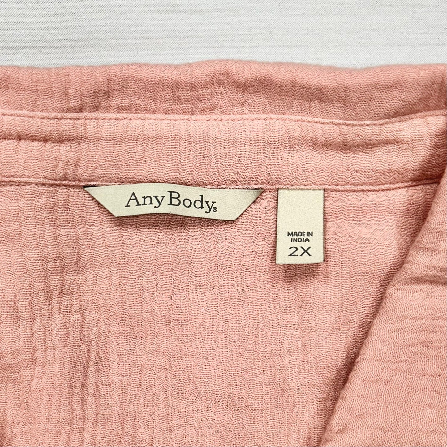 Pink Top Long Sleeve By Any Body, Size: 2x