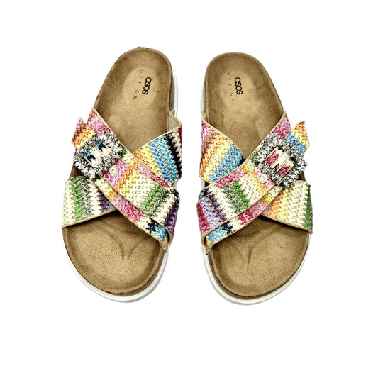 Rainbow Print Sandals Flats By Asos, Size: 9