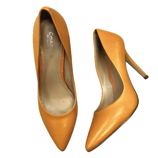 Orange Shoes Heels Stiletto By Charles By Charles David, Size: 8.5