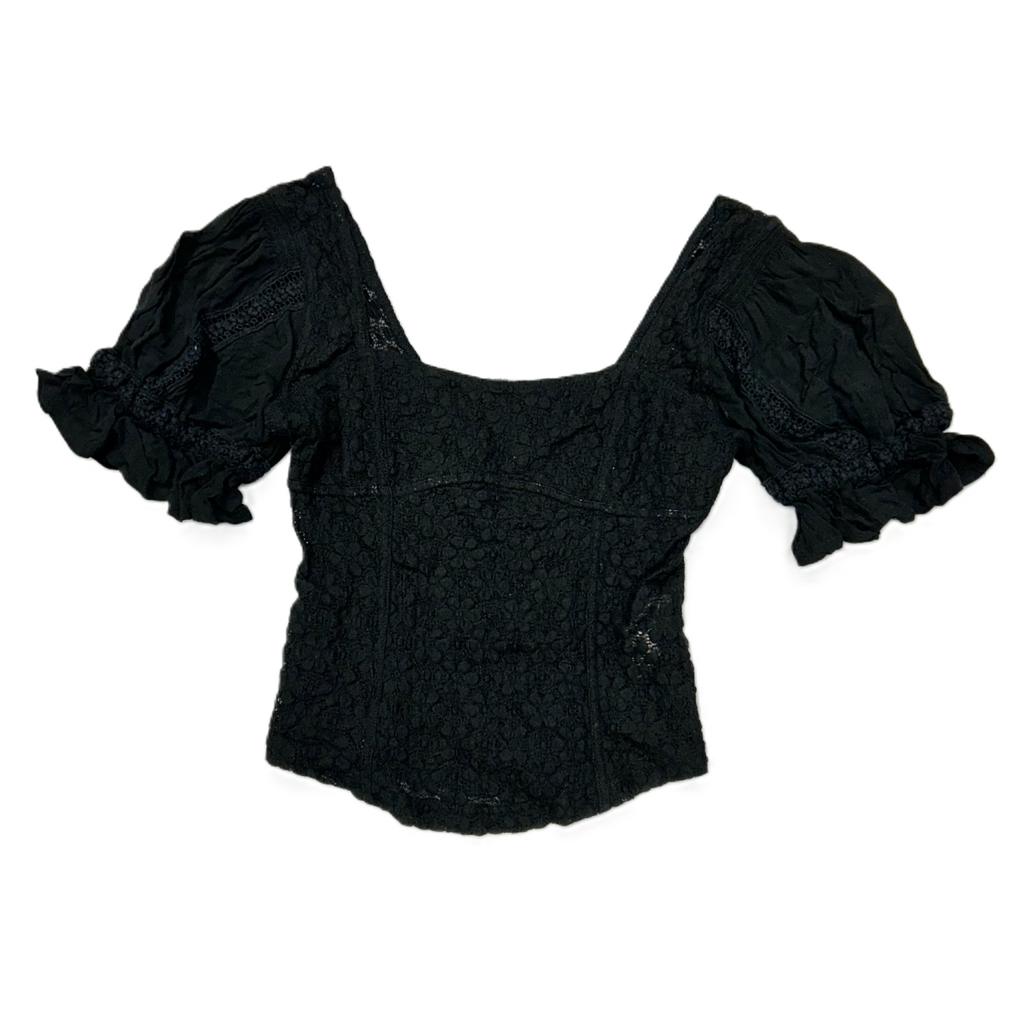 Black Top Short Sleeve By Free People, Size: S