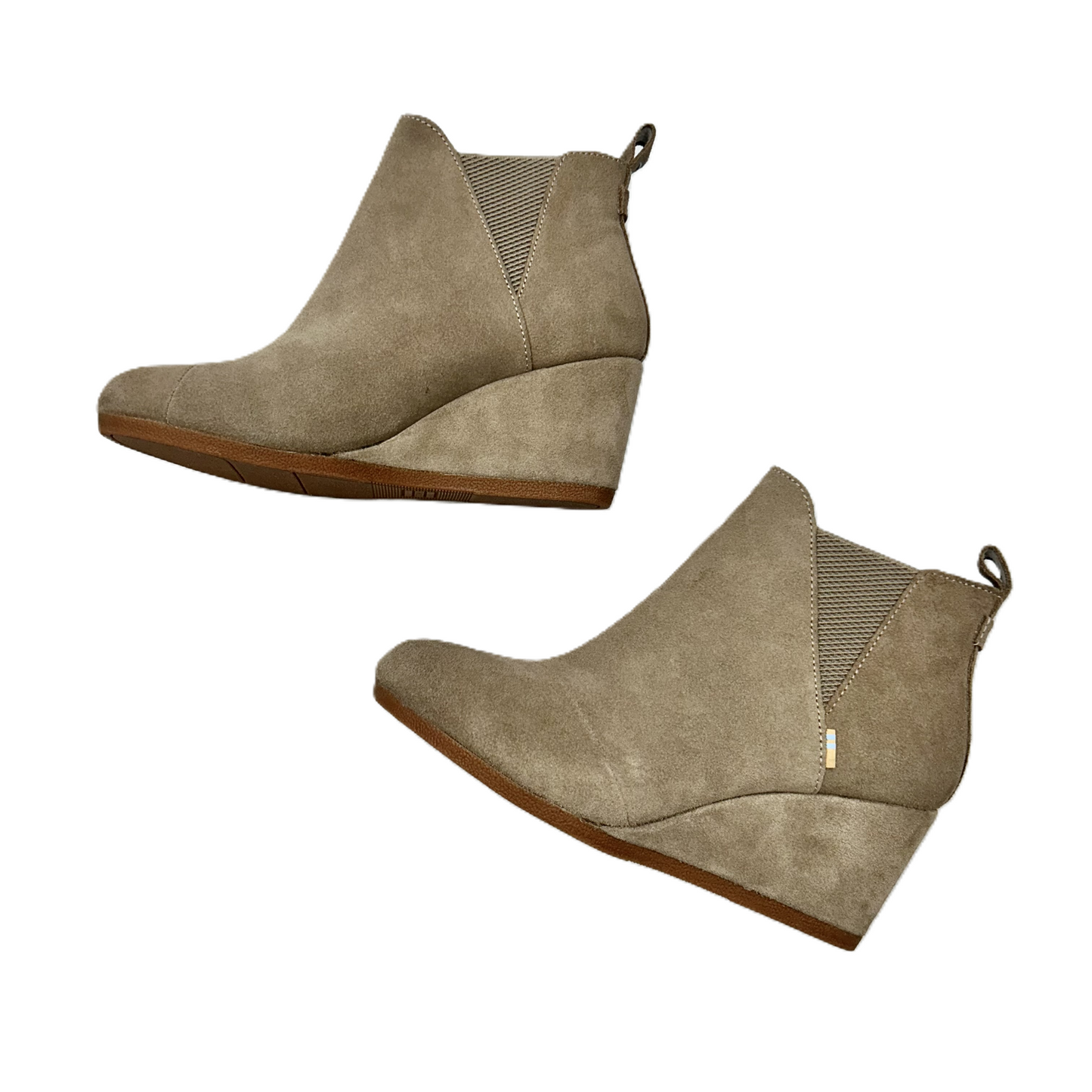 Taupe Boots Ankle Heels By Toms, Size: 7.5