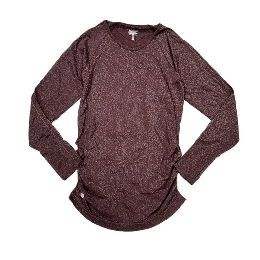 Athletic Top Long Sleeve Crewneck By Athleta In Purple & Silver, Size: M