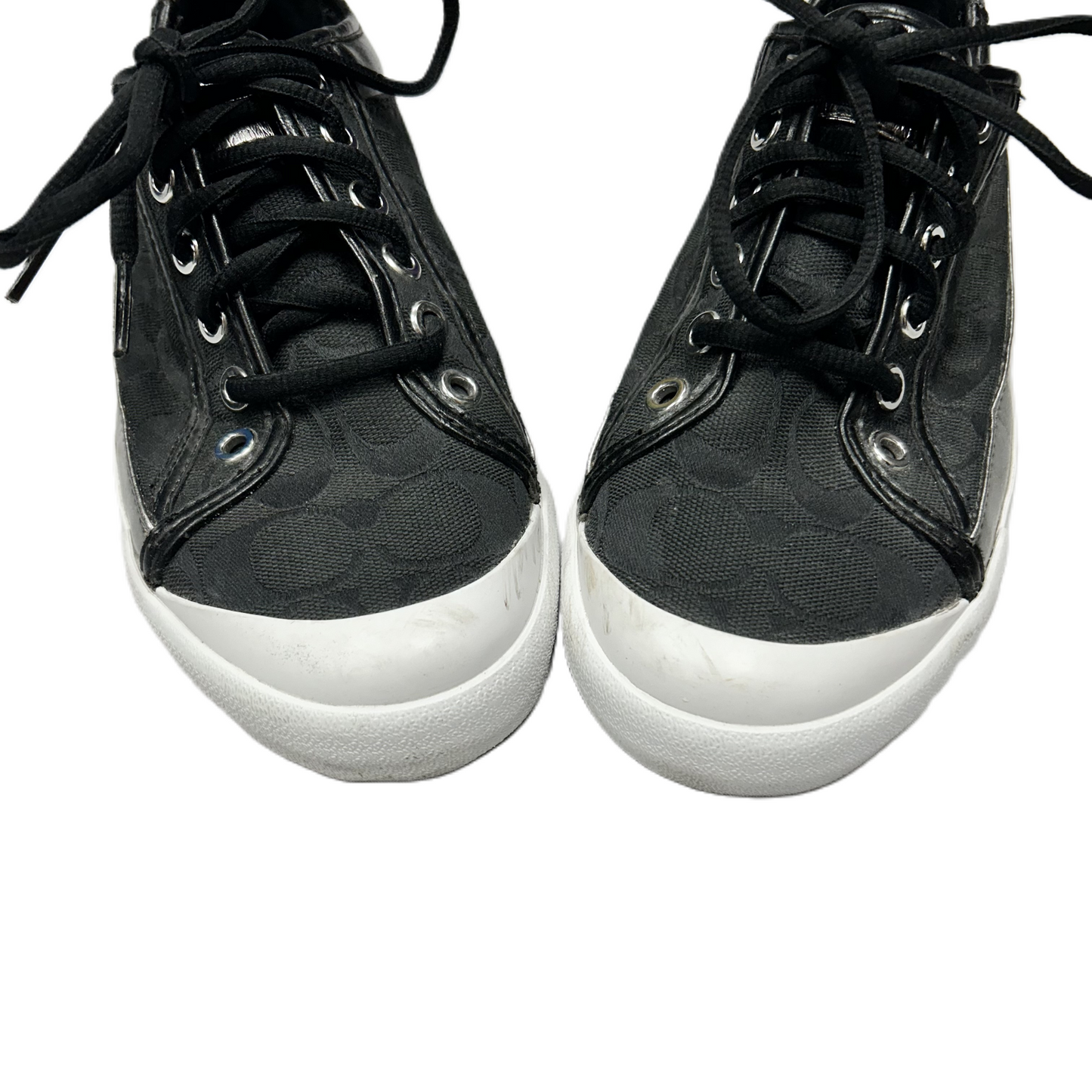 Shoes Designer By Coach In Black & Silver, Size: 7.5