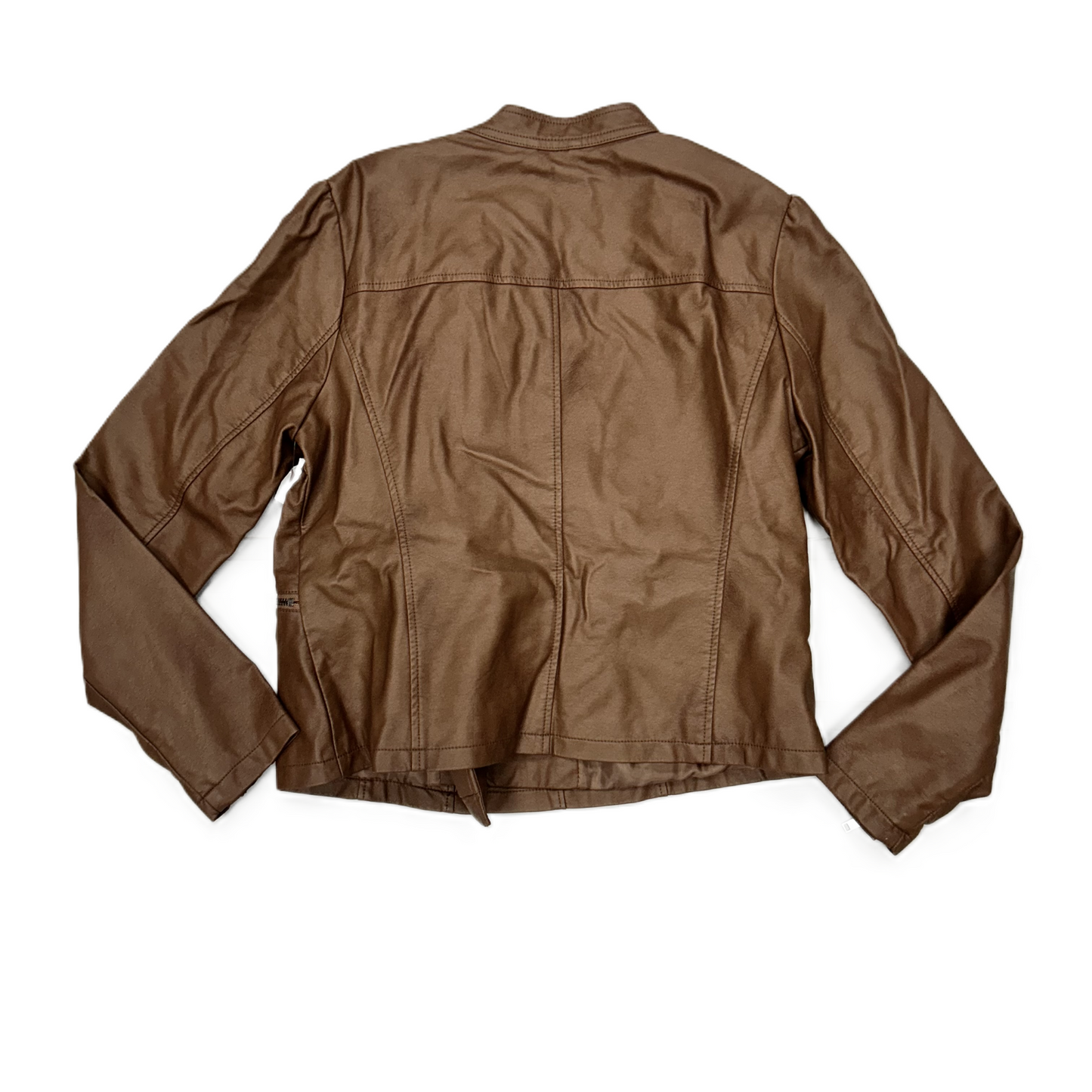 Jacket Moto By Kaari Blue In Brown, Size: Xl