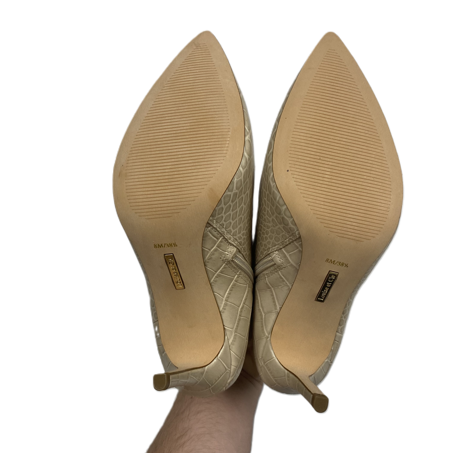 Boots Ankle Heels By Louise Et Cie In Beige, Size: 8