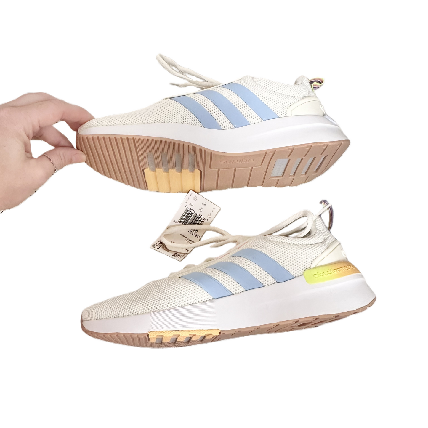 Shoes Athletic By Adidas In Cream & Pink, Size: 7