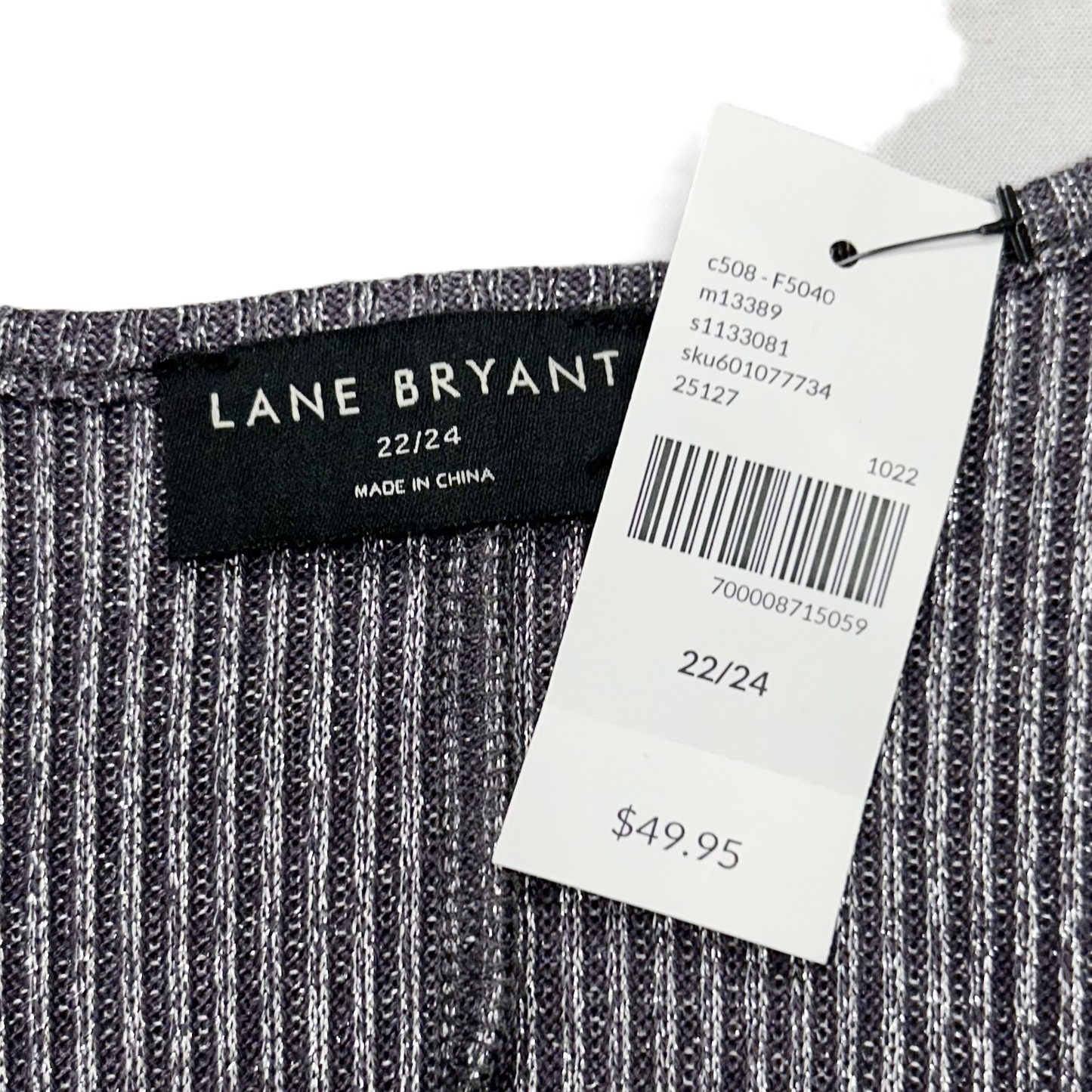 Top Short Sleeve By Lane Bryant In Purple & Silver, Size: 3x