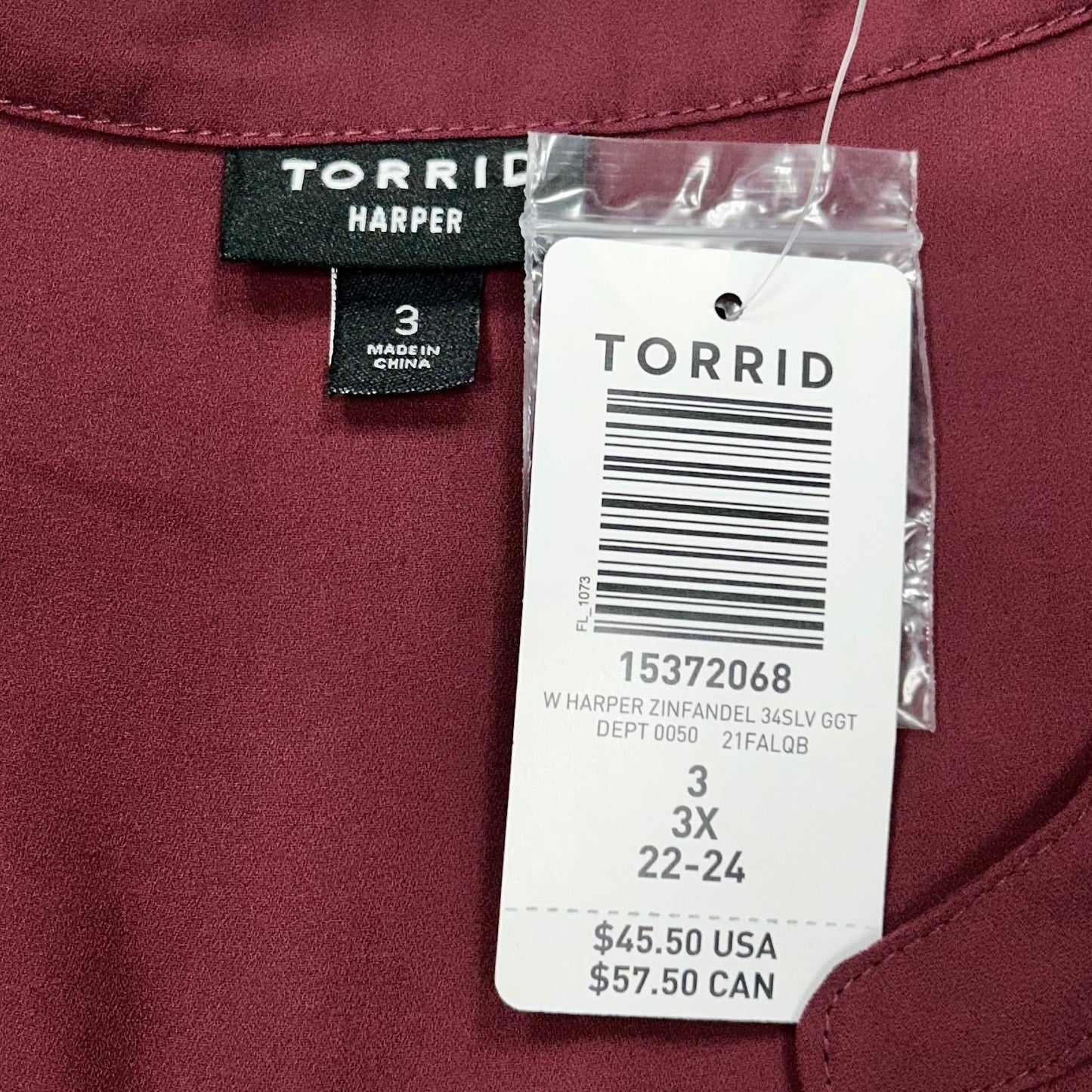 Top Long Sleeve By Torrid In Red, Size: 3x