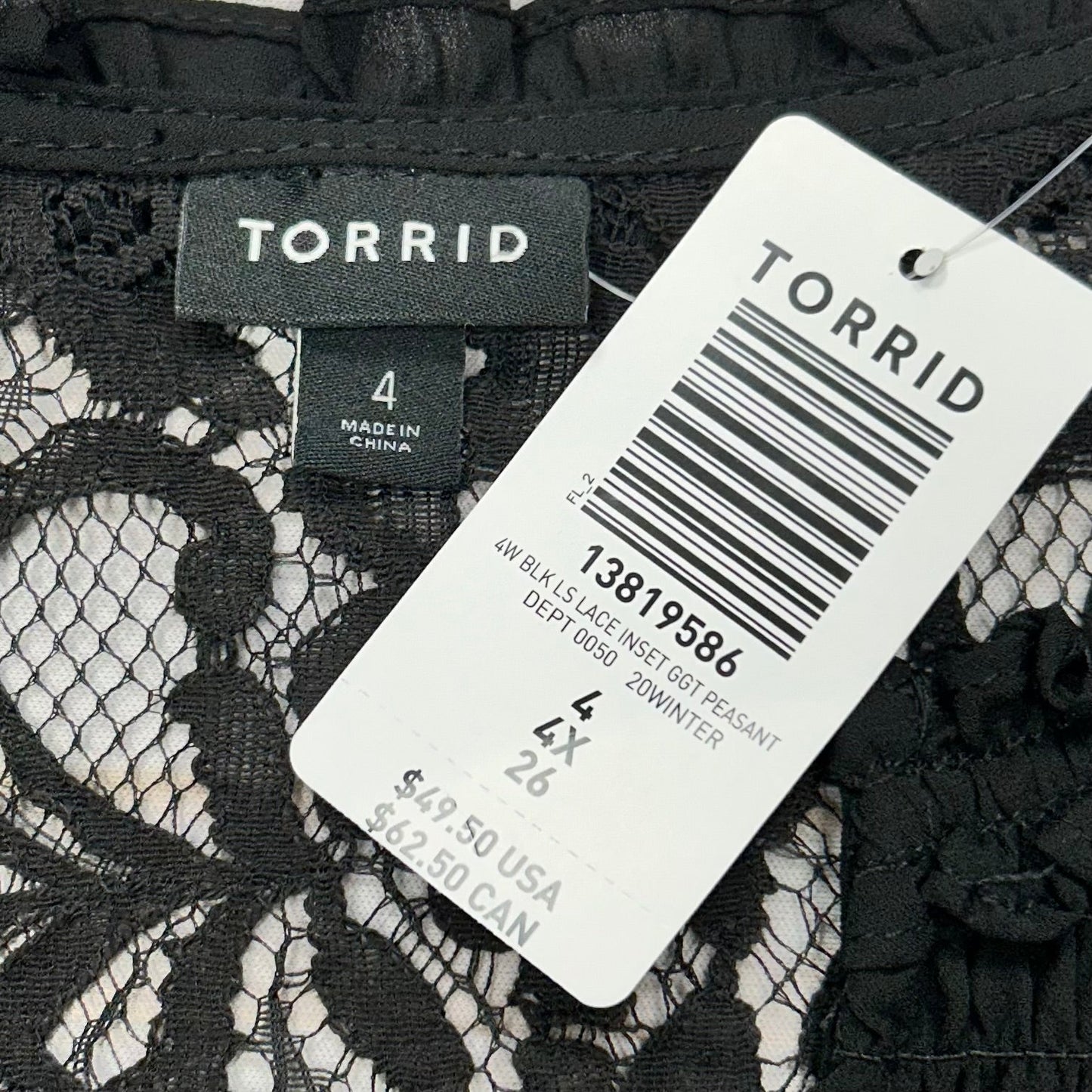 Top Long Sleeve By Torrid In Black, Size: 4x