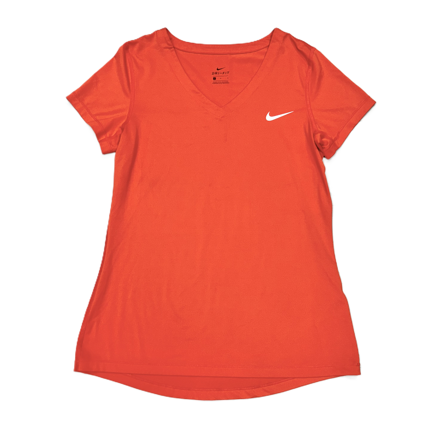 Athletic Top Short Sleeve By Nike Apparel In Orange, Size: L