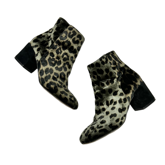 Boots Ankle Heels By Anthropologie In Leopard Print, Size: 6