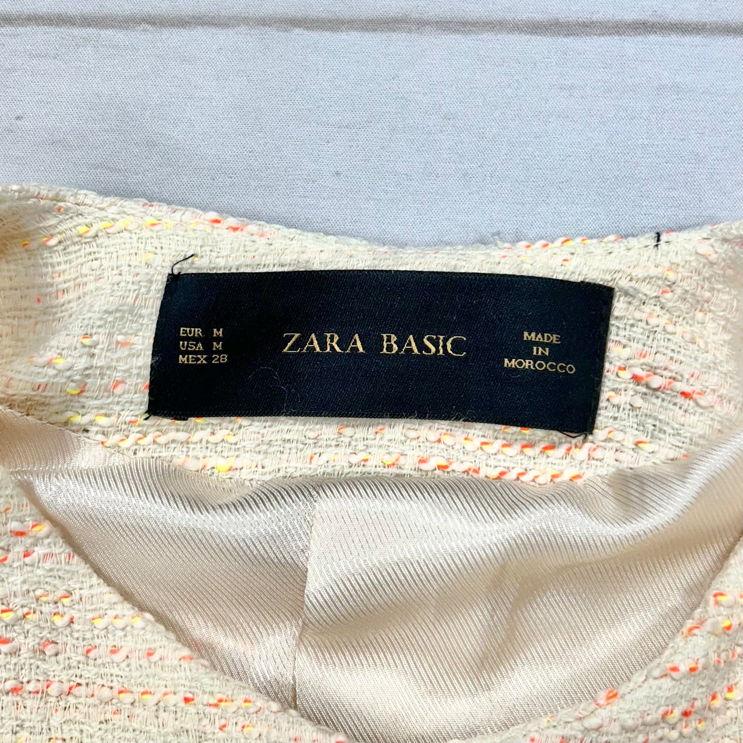 Blazer By Zara In Cream & Orange, Size: M