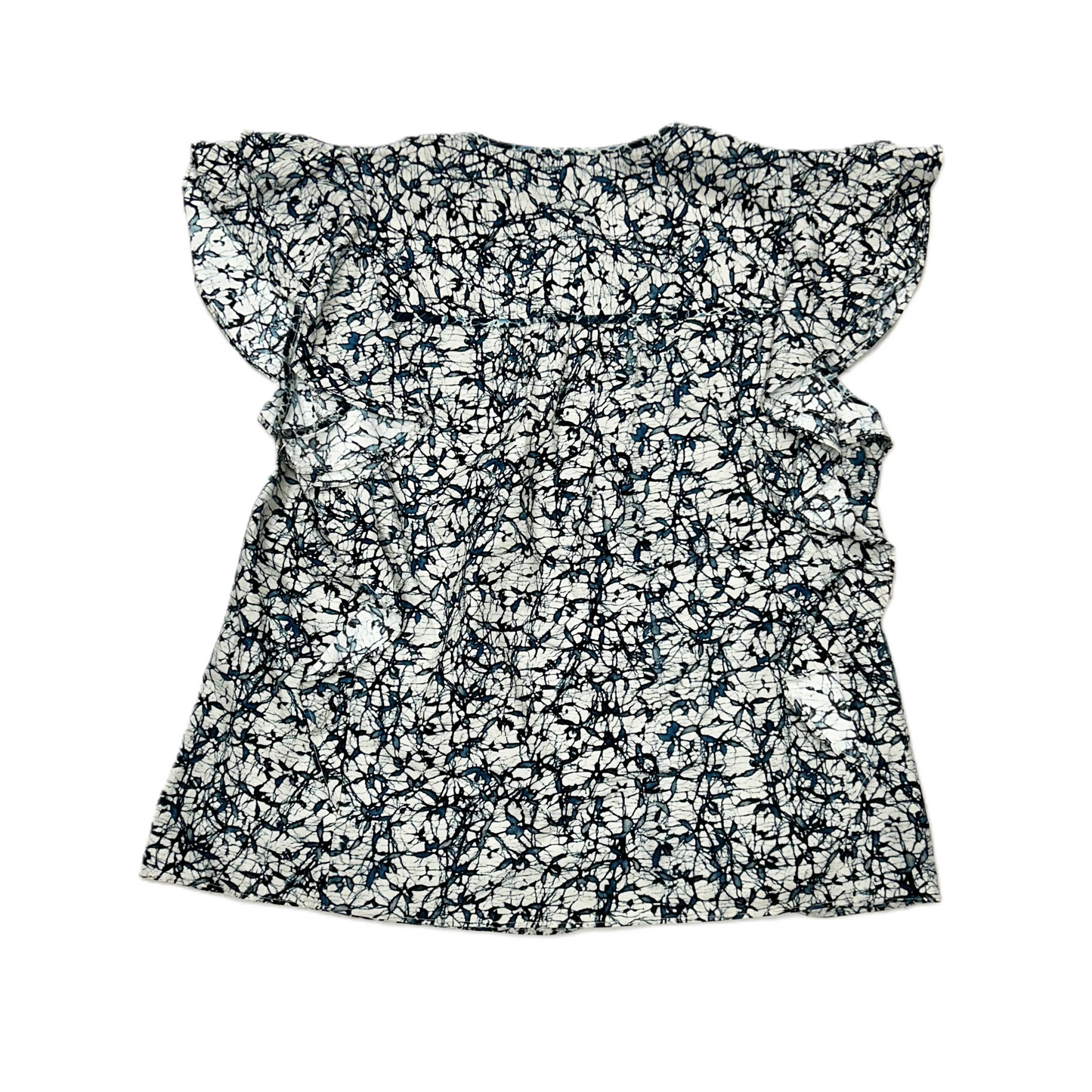 Top Short Sleeve By Veronica Beard In Blue & White, Size: M