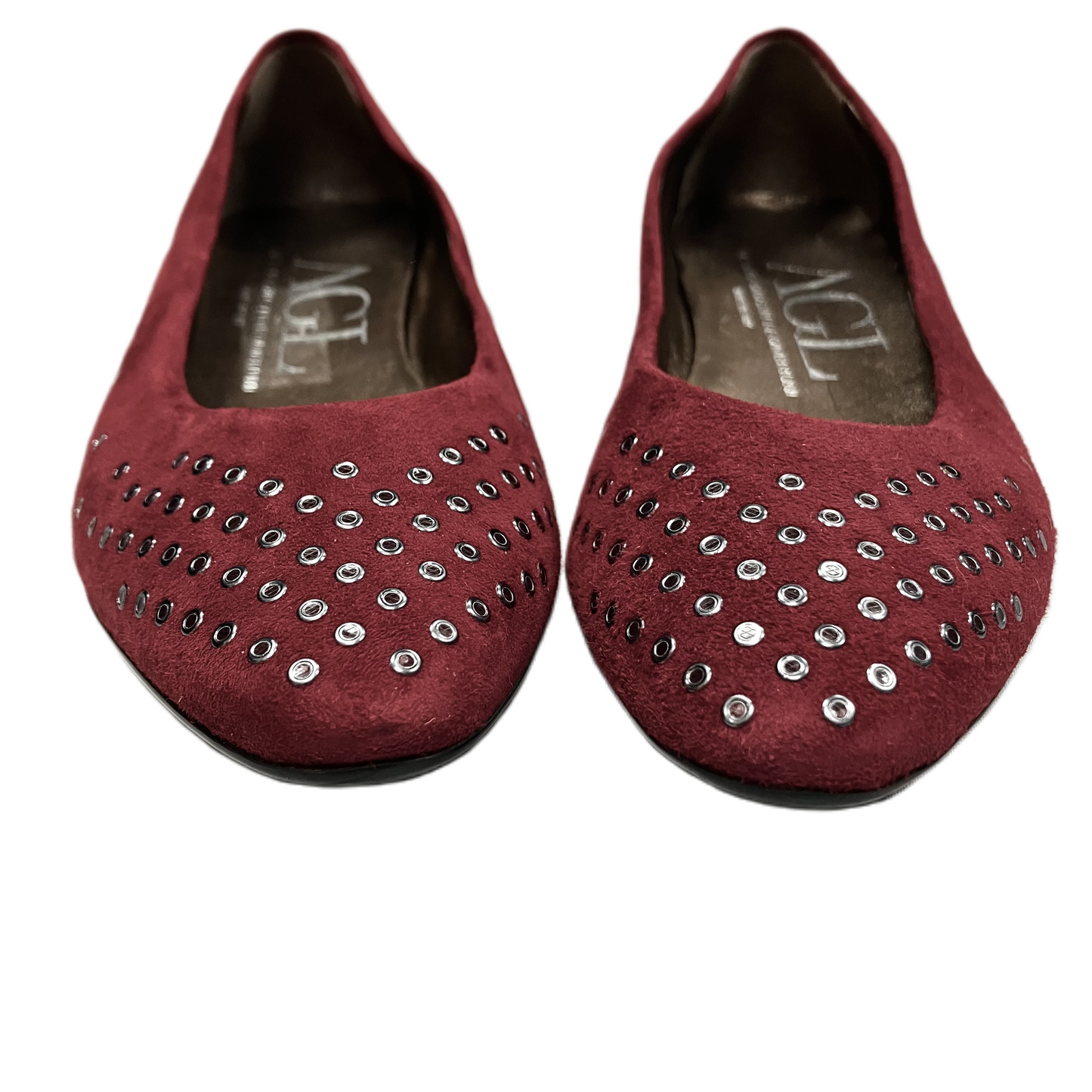 Shoes Flats By Agl In Red & Silver, Size: 6.5