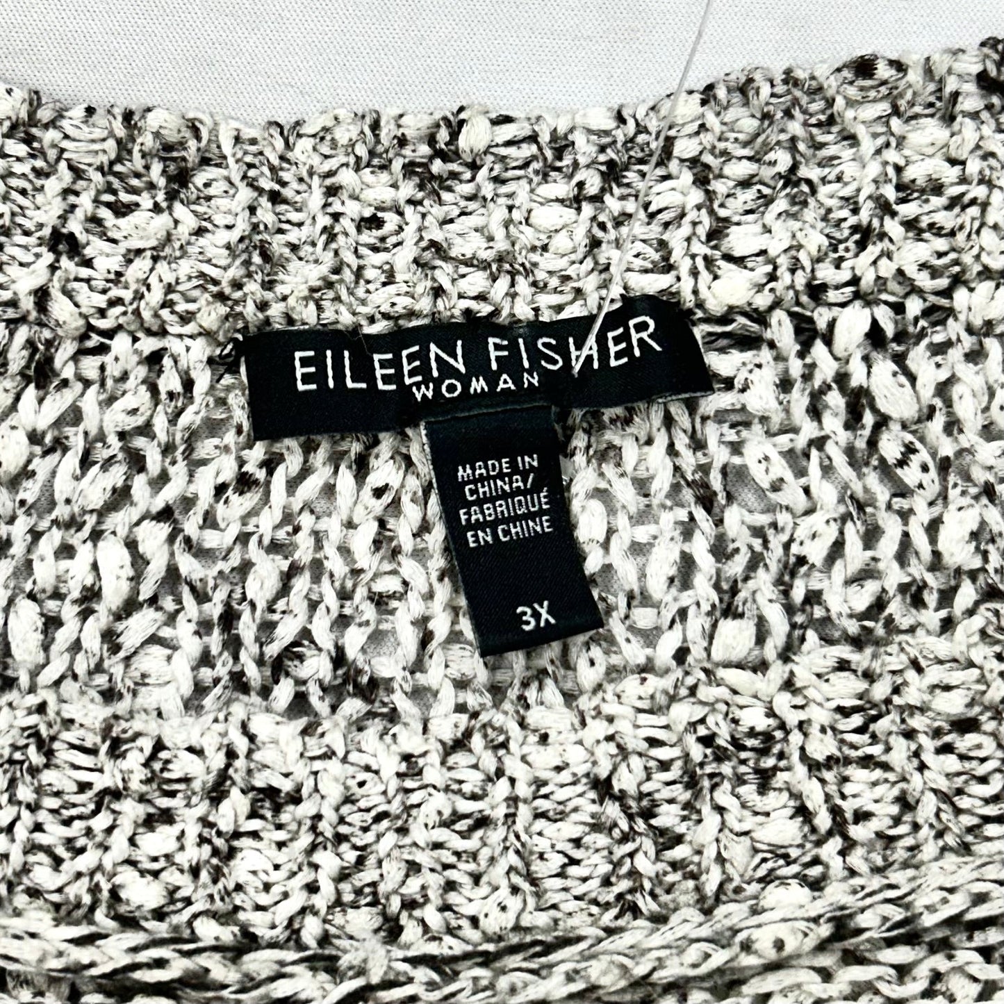 Sweater By Eileen Fisher In Black & White, Size: 3x