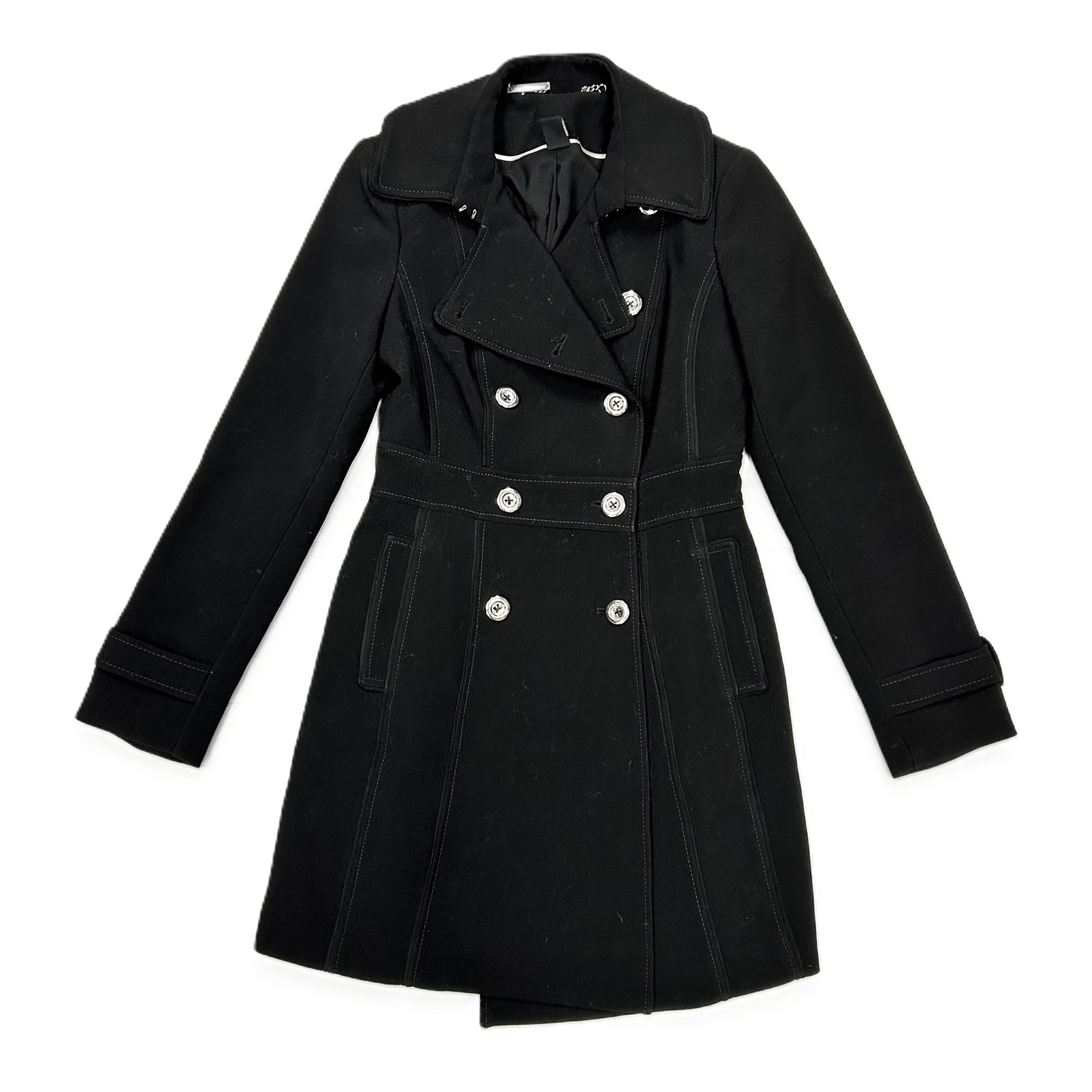 Coat Peacoat By White House Black Market In Black, Size: Xxs