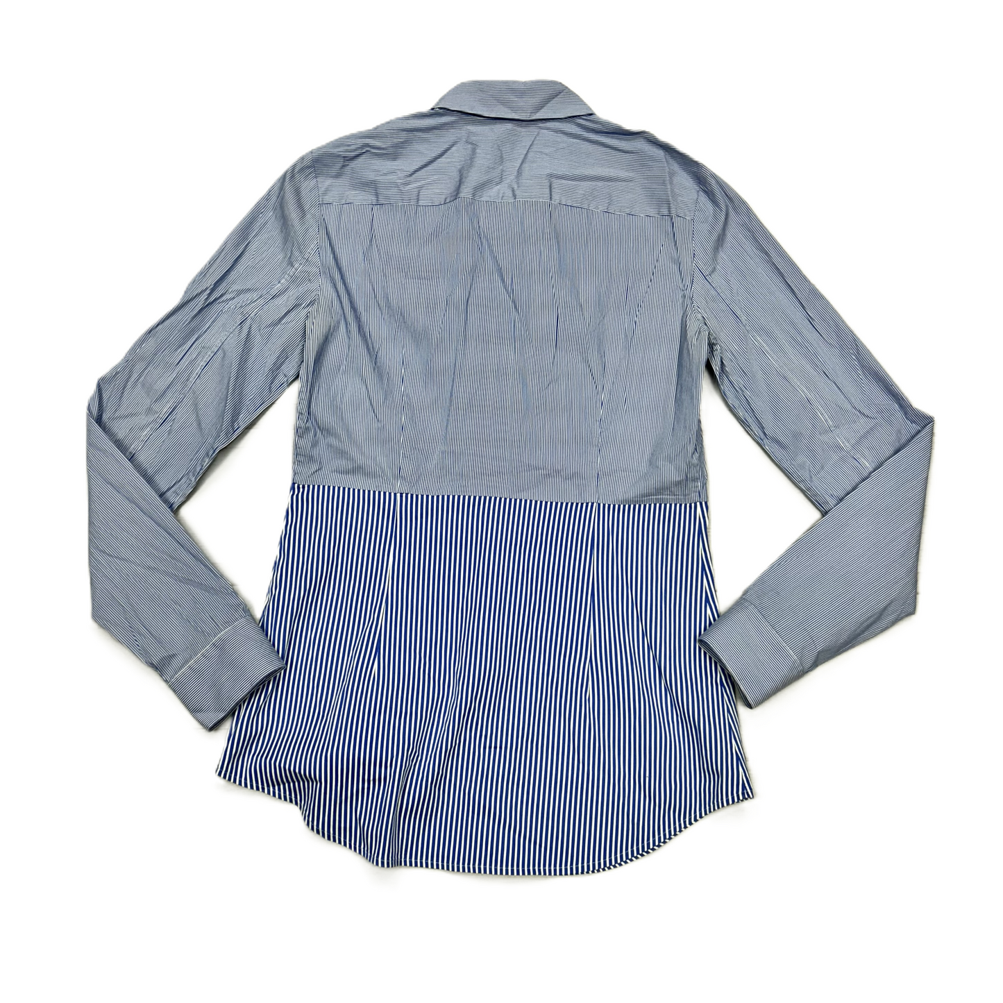 Top Long Sleeve By Theory In Blue & White, Size: S