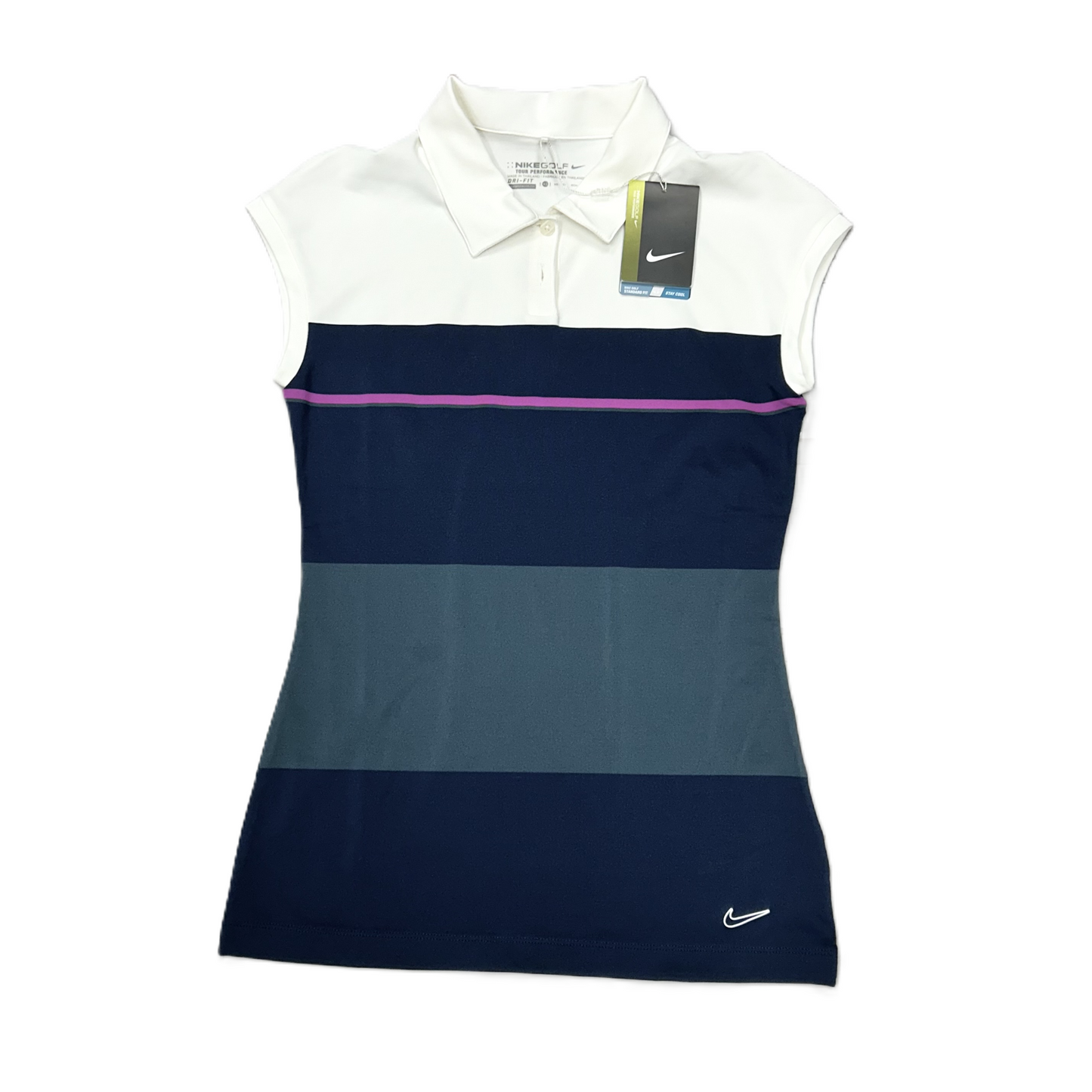 Athletic Top Short Sleeve By Nike Apparel In Blue & White, Size: Xs