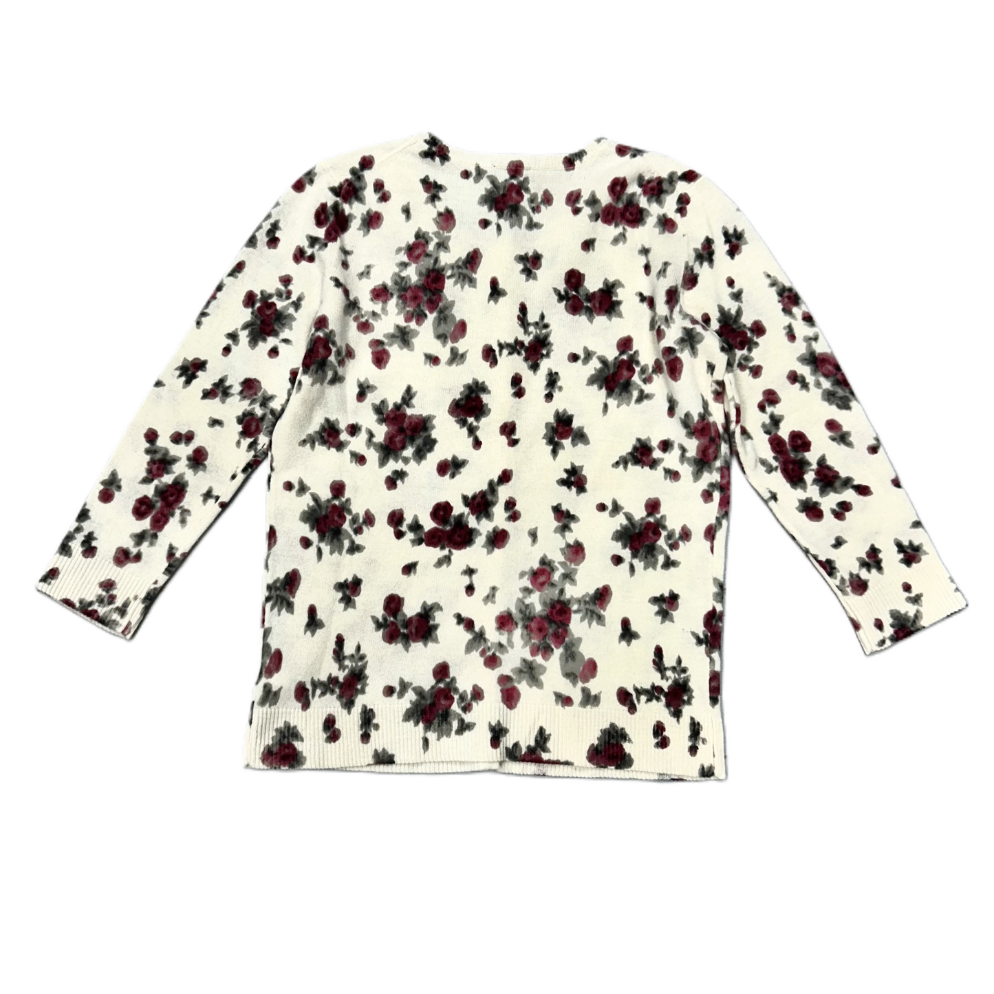 Sweater Cardigan By Talbots In Floral Print, Size: S