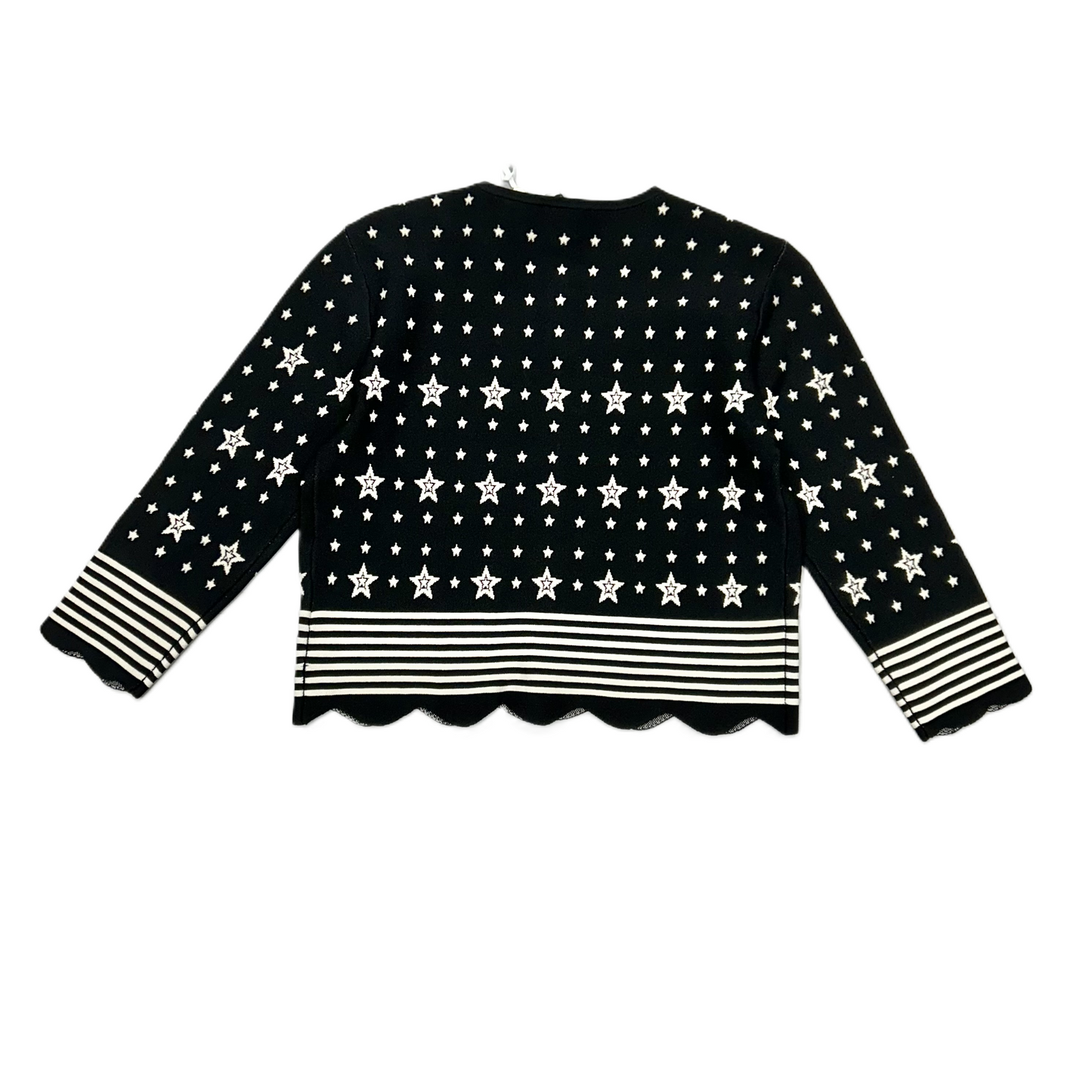 Sweater Cardigan By Ted Baker In Black & Cream, Size: S