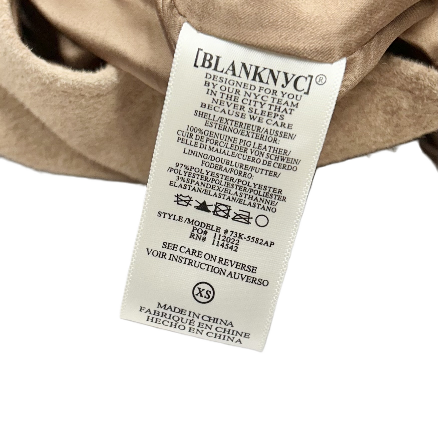 Jacket Moto Leather By Blanknyc In Tan, Size: Xs