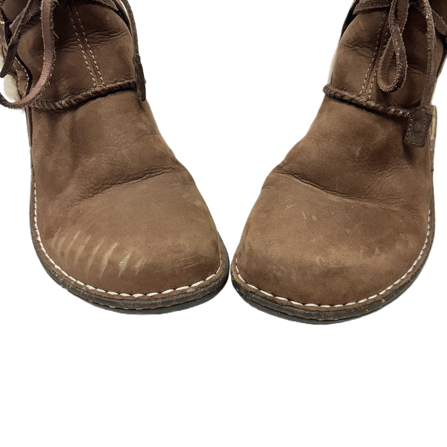 Boots Designer By Ugg In Brown & Cream, Size: 9