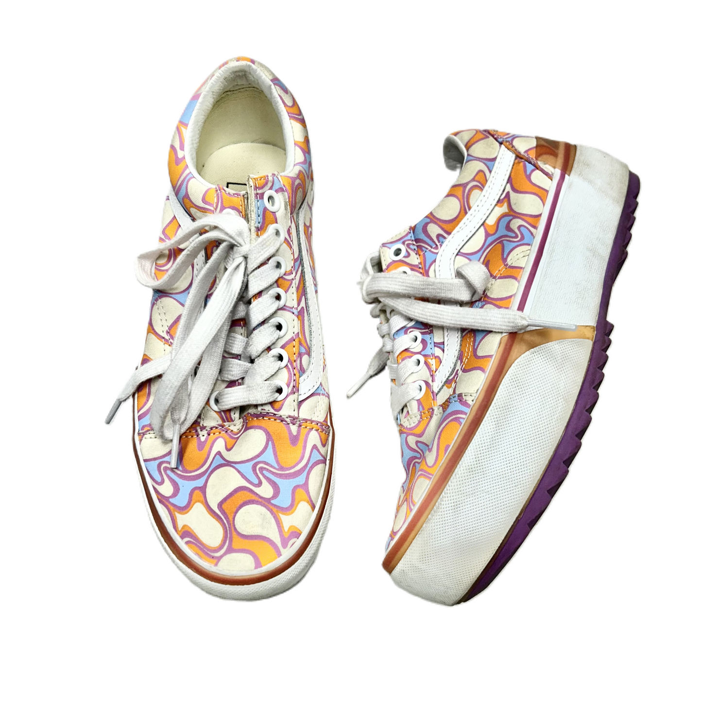 Shoes Sneakers Platform By Vans In Orange & Purple, Size: 8.5