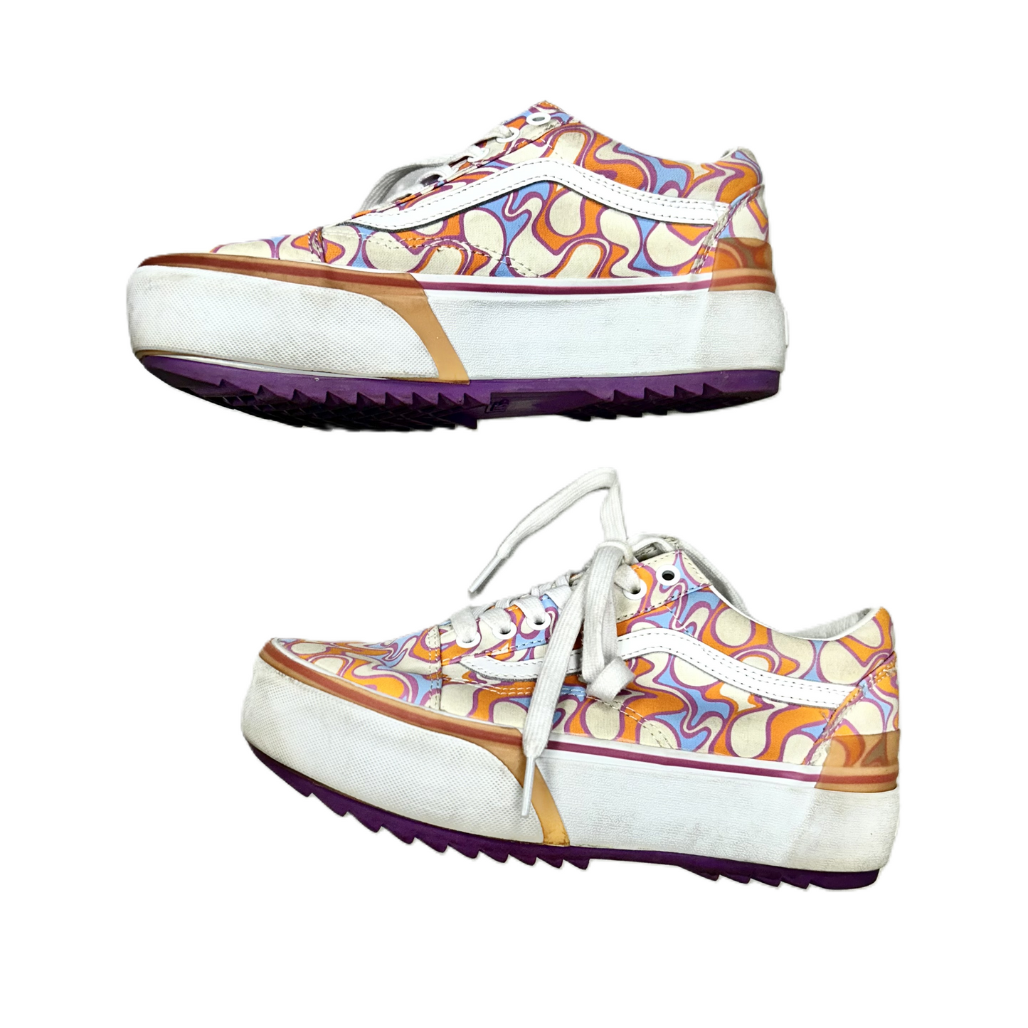 Shoes Sneakers Platform By Vans In Orange & Purple, Size: 8.5