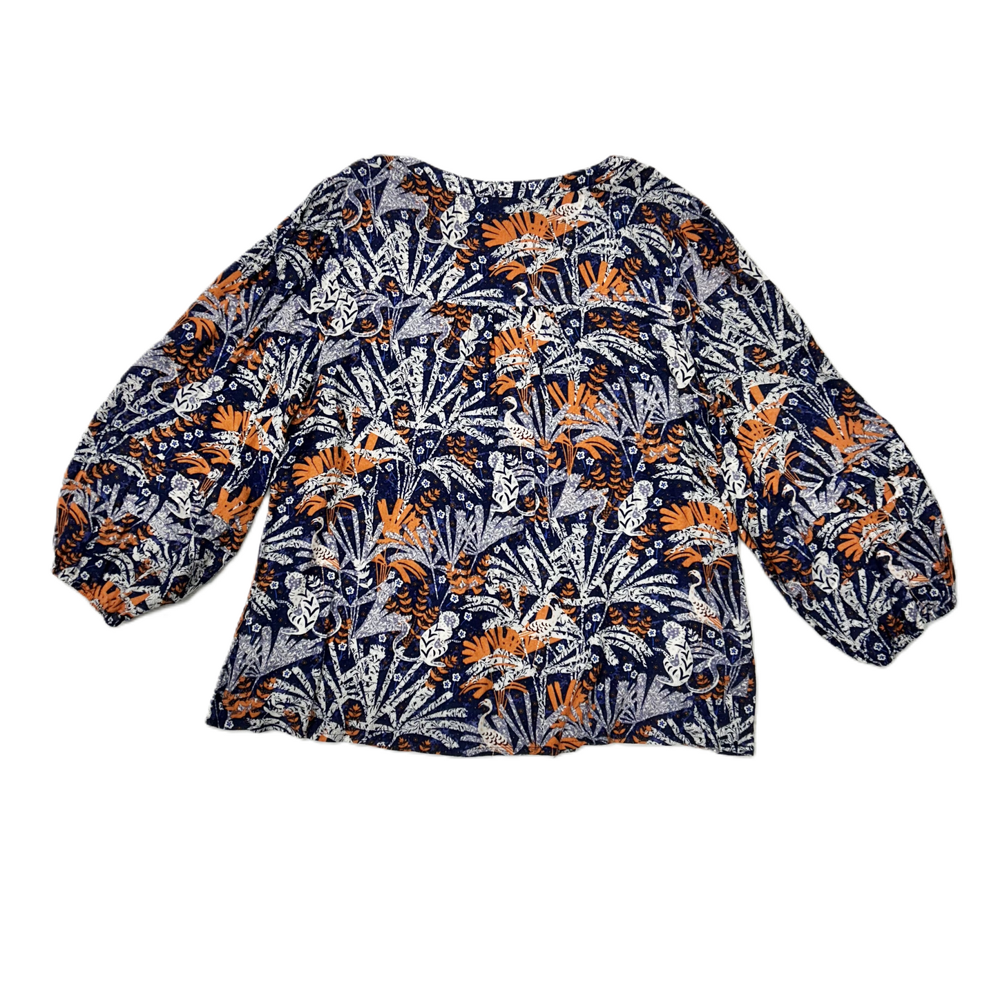 Top 3/4 Sleeve By Maeve In Blue & Orange, Size: S