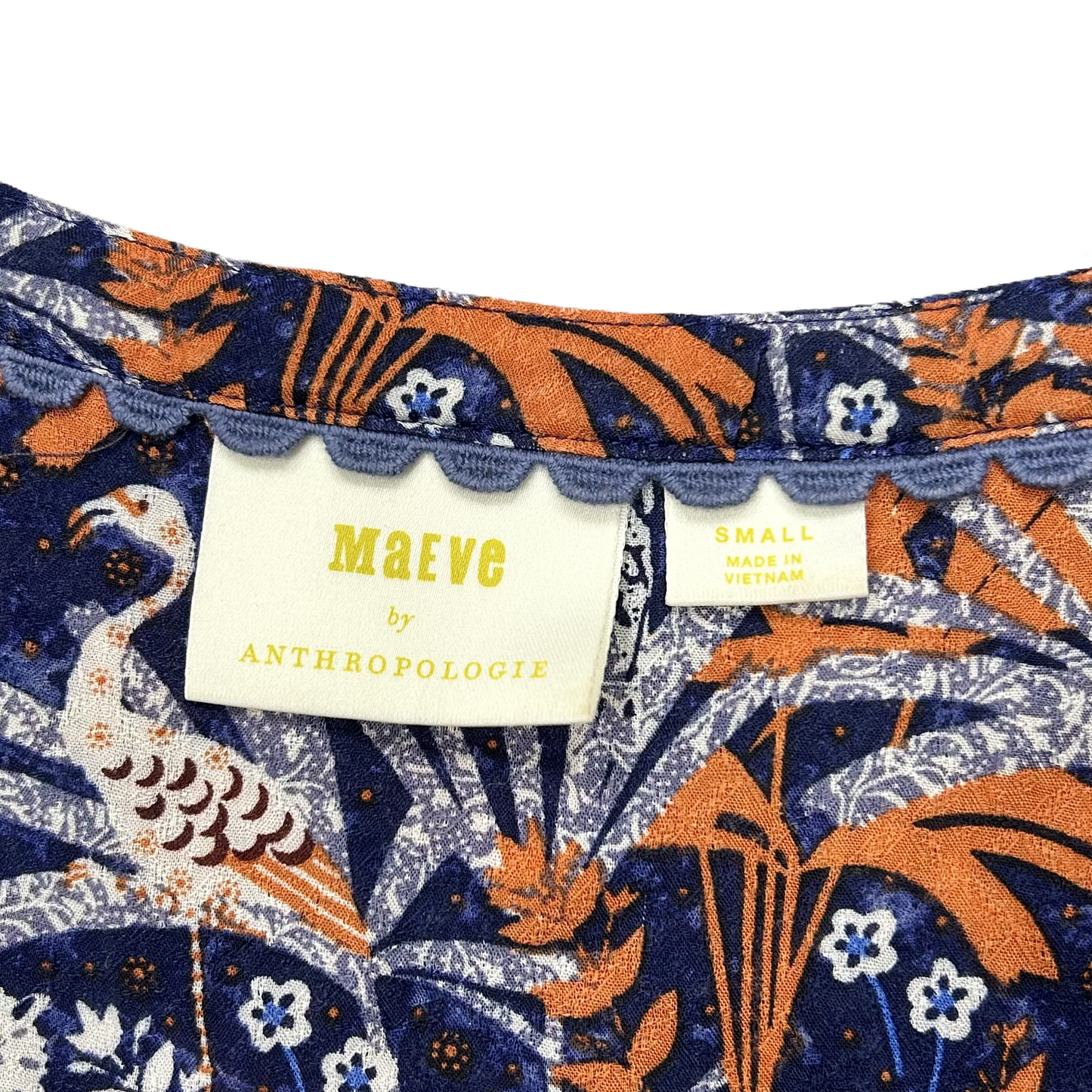 Top 3/4 Sleeve By Maeve In Blue & Orange, Size: S