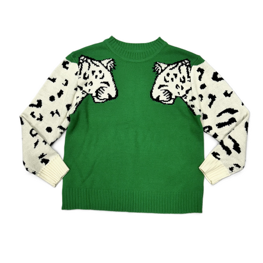 Sweater In Green & White, Size: Xl