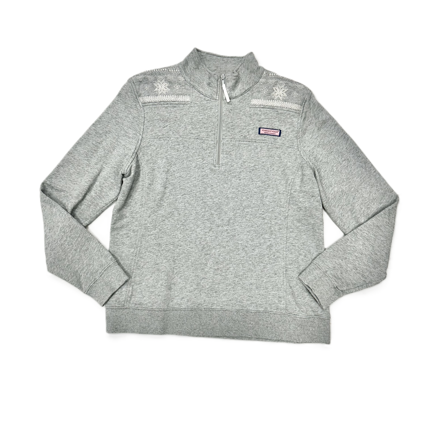 Sweatshirt Collar By Vineyard Vines In Grey, Size: L