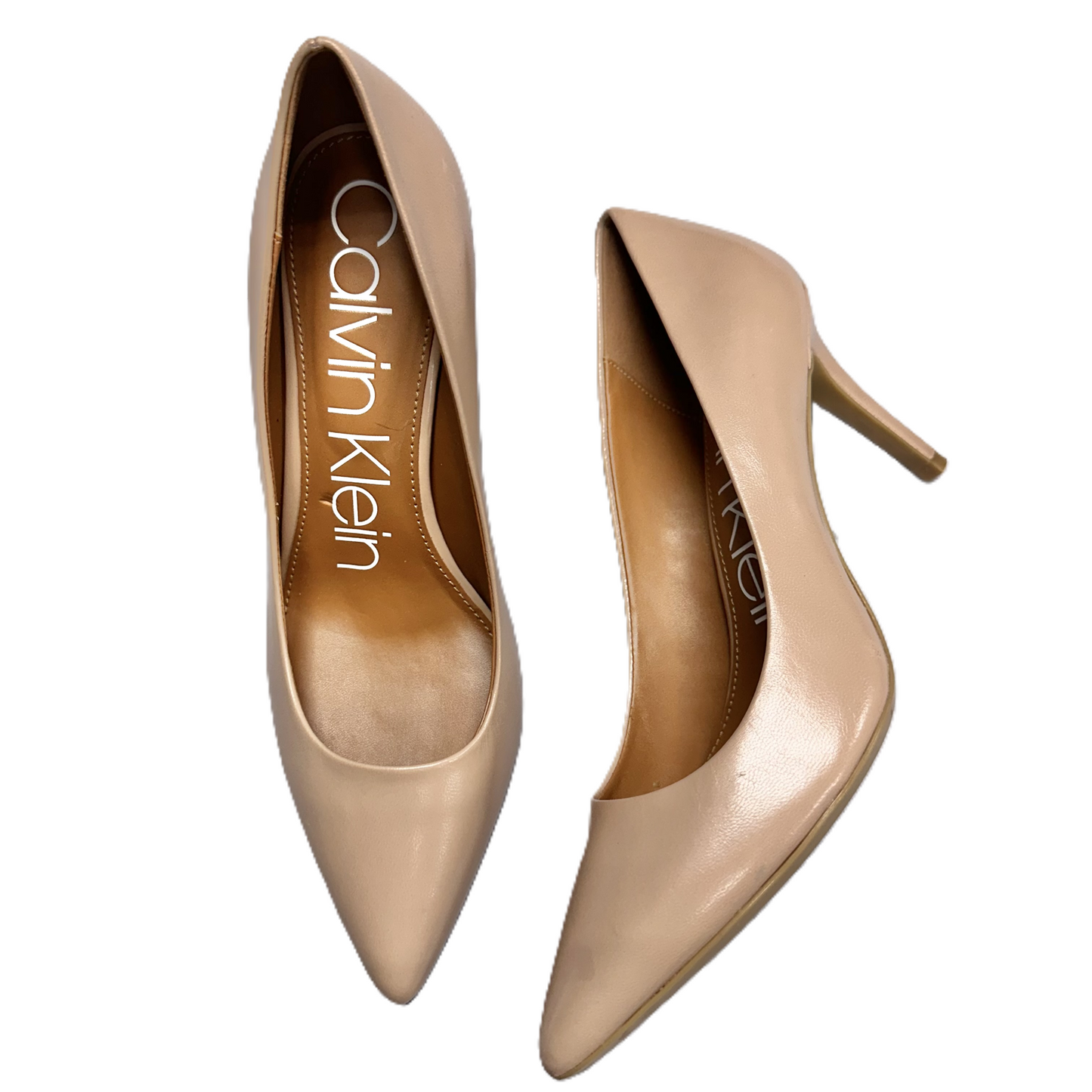 Shoes Heels Stiletto By Calvin Klein In Tan, Size: 8