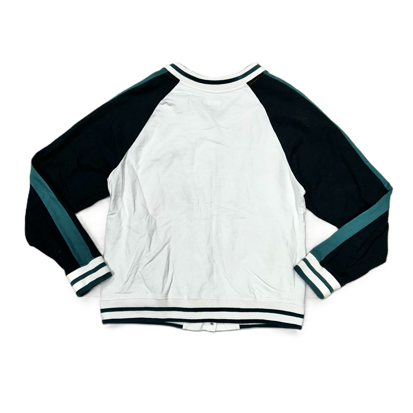 Athletic Jacket By Nfl In Green & White, Size: L